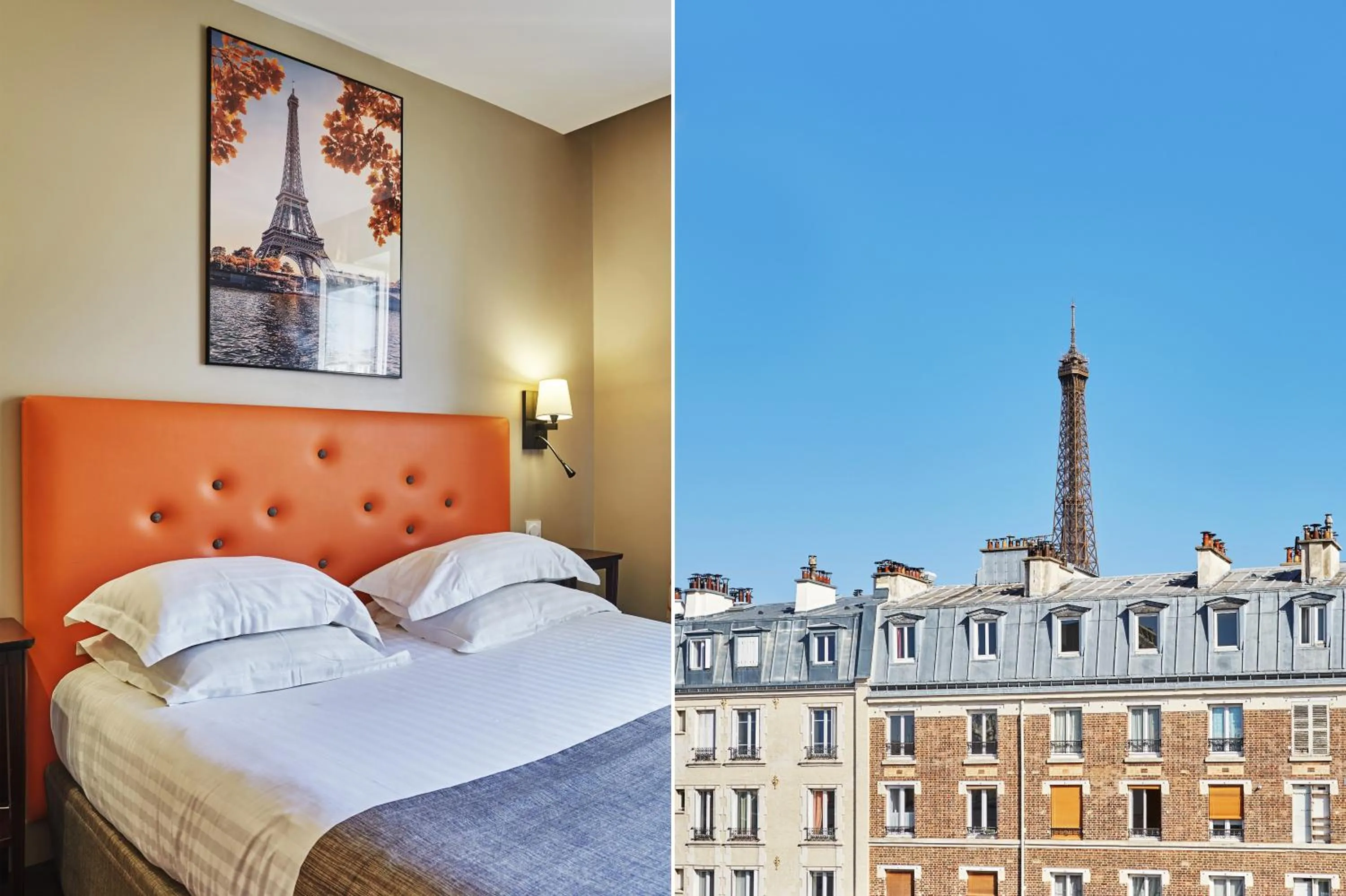 View (from property/room), Bed in Hôtel Le Relais Saint Charles