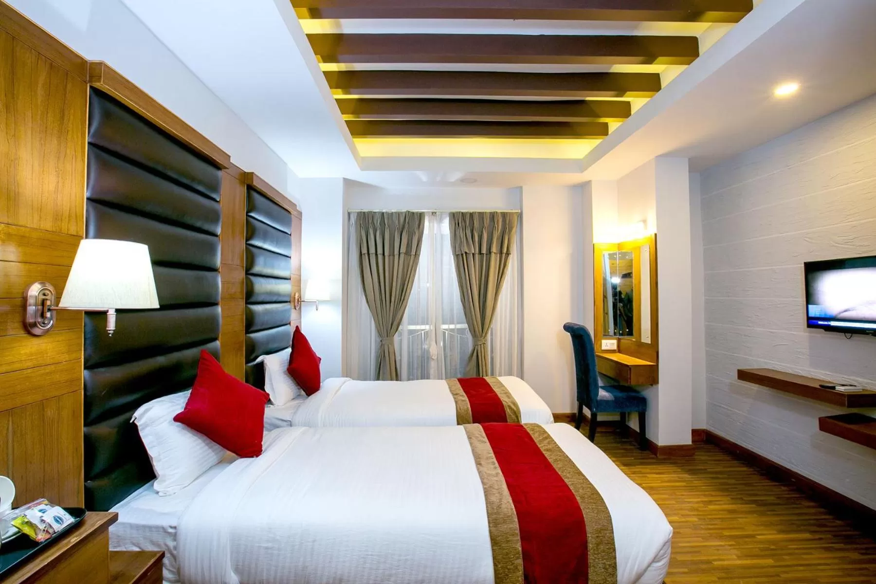 Bed in Beautiful Kathmandu Hotel