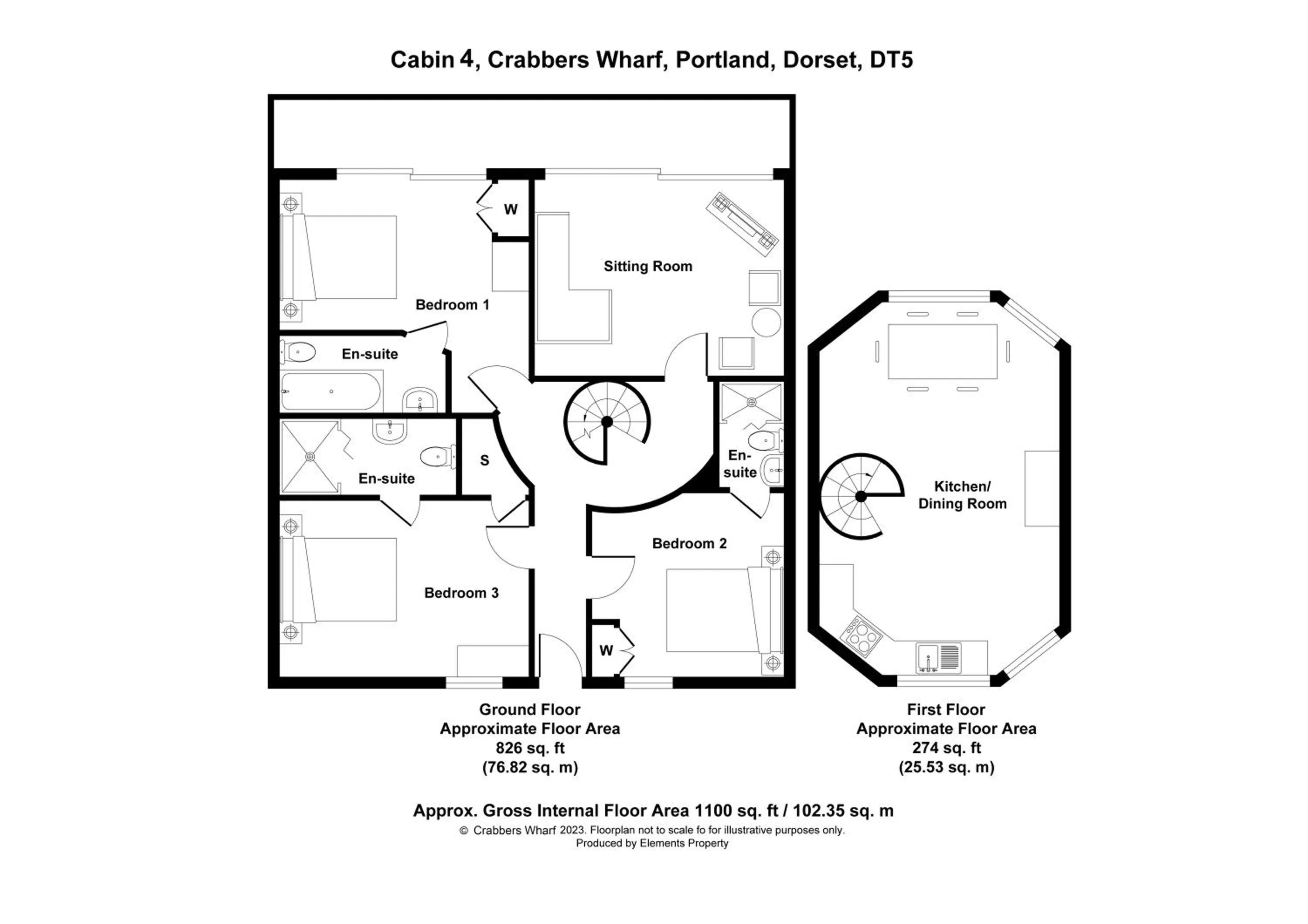 Floor plan in Crabbers' Wharf
