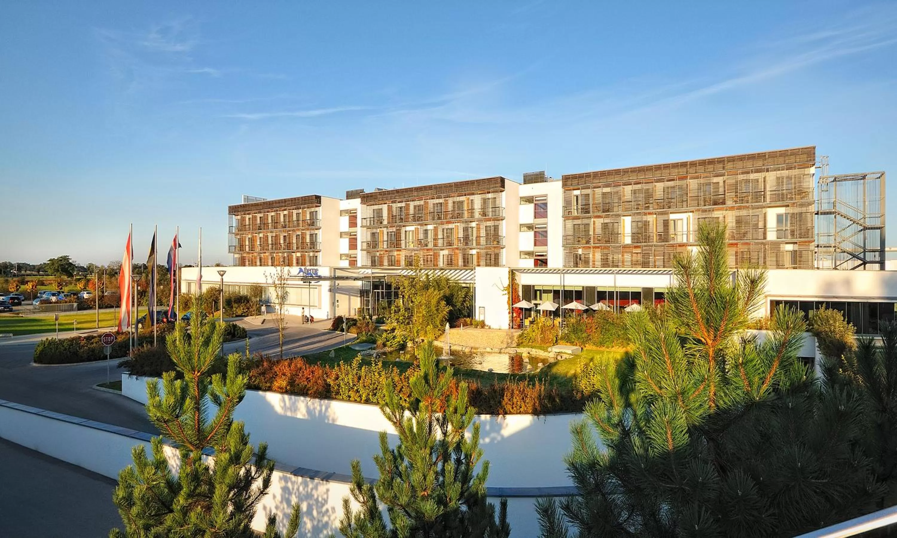 Facade/entrance in Therme Laa Hotel Silent Spa Villas