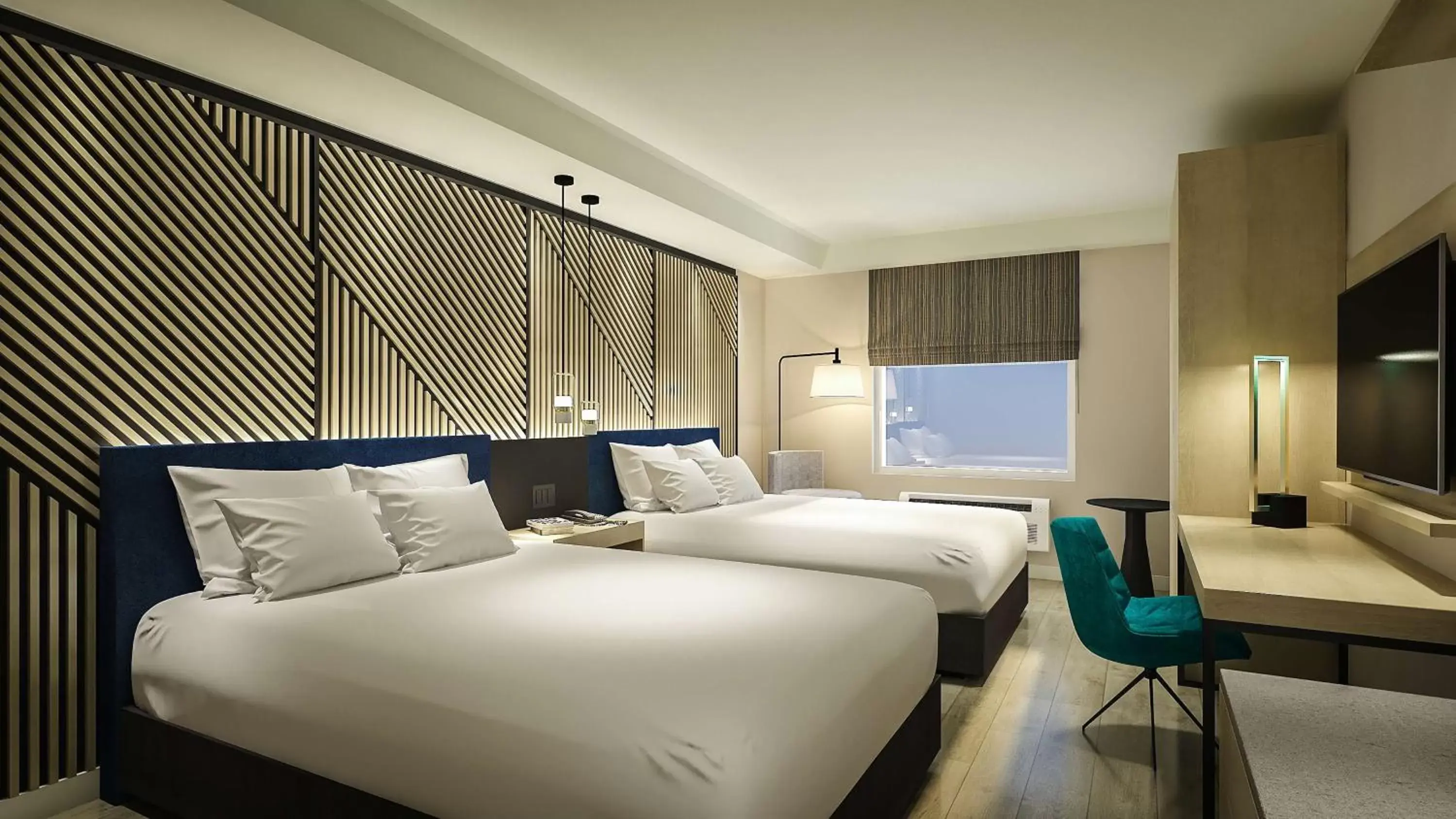 Queen Room with Two Queen Beds and Tub - Mobility Access in Bloom Mississauga, Tapestry Collection By Hilton Queen Room with Two Queen Beds and Tub - Mobility Access in Bloom Mississauga, Tapestry Collection By Hilton