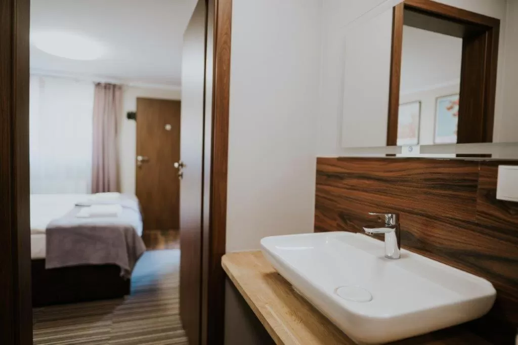 Bathroom, Bed in Villa Paula