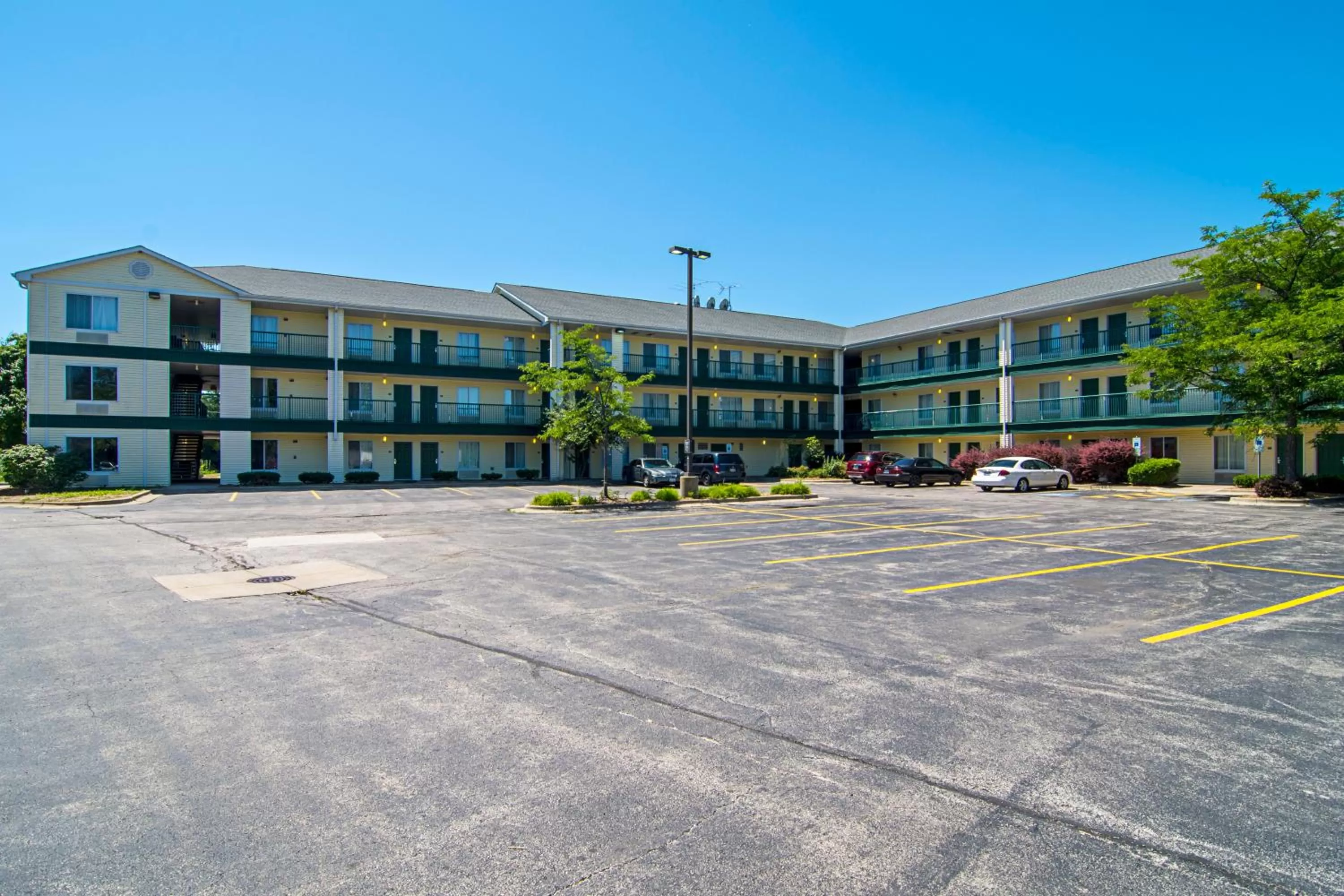 Property building in HomeTowne Studios by Red Roof Chicago - Waukegan