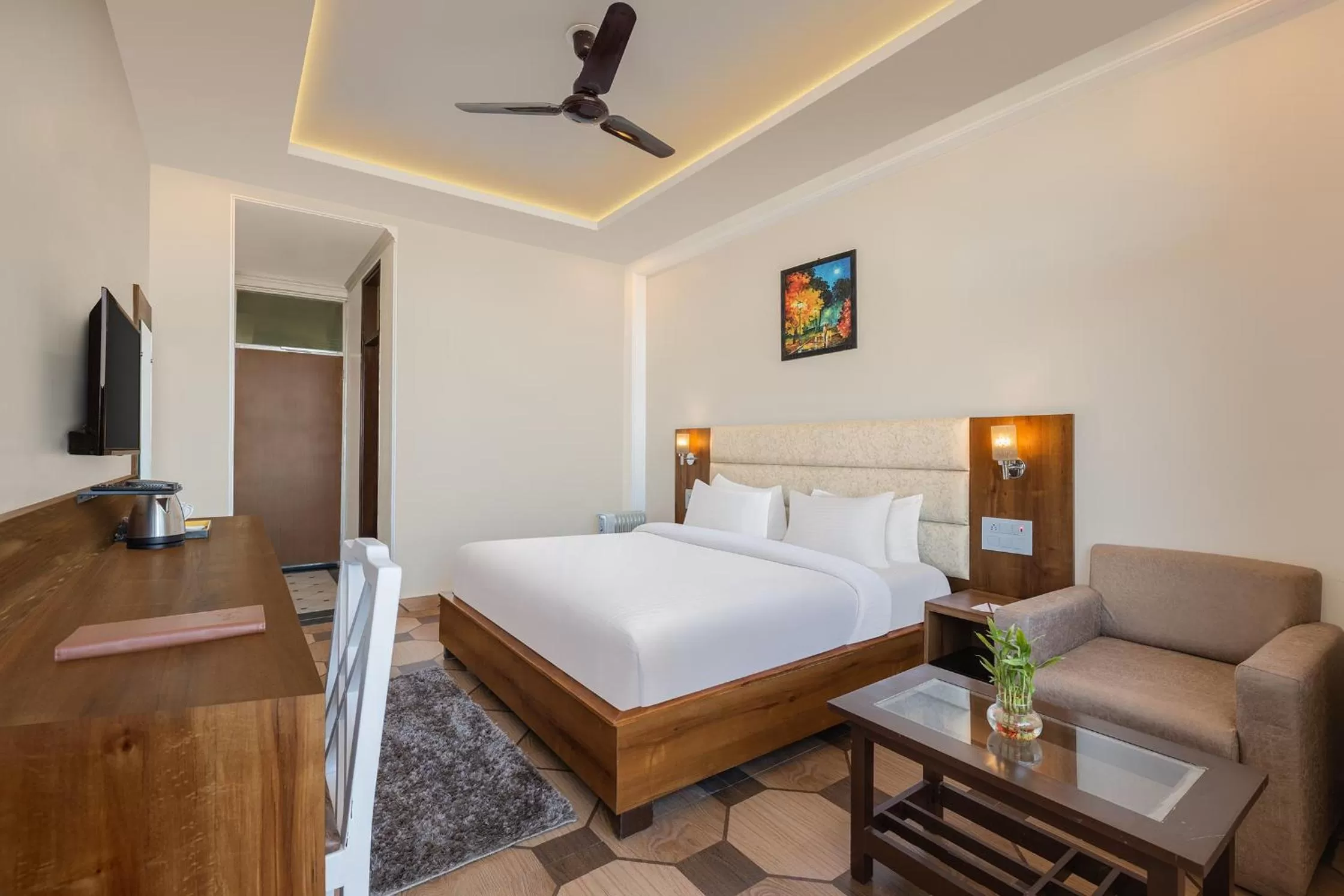 Seating area, Bed in Pride Ashiyana Resort Mussoorie