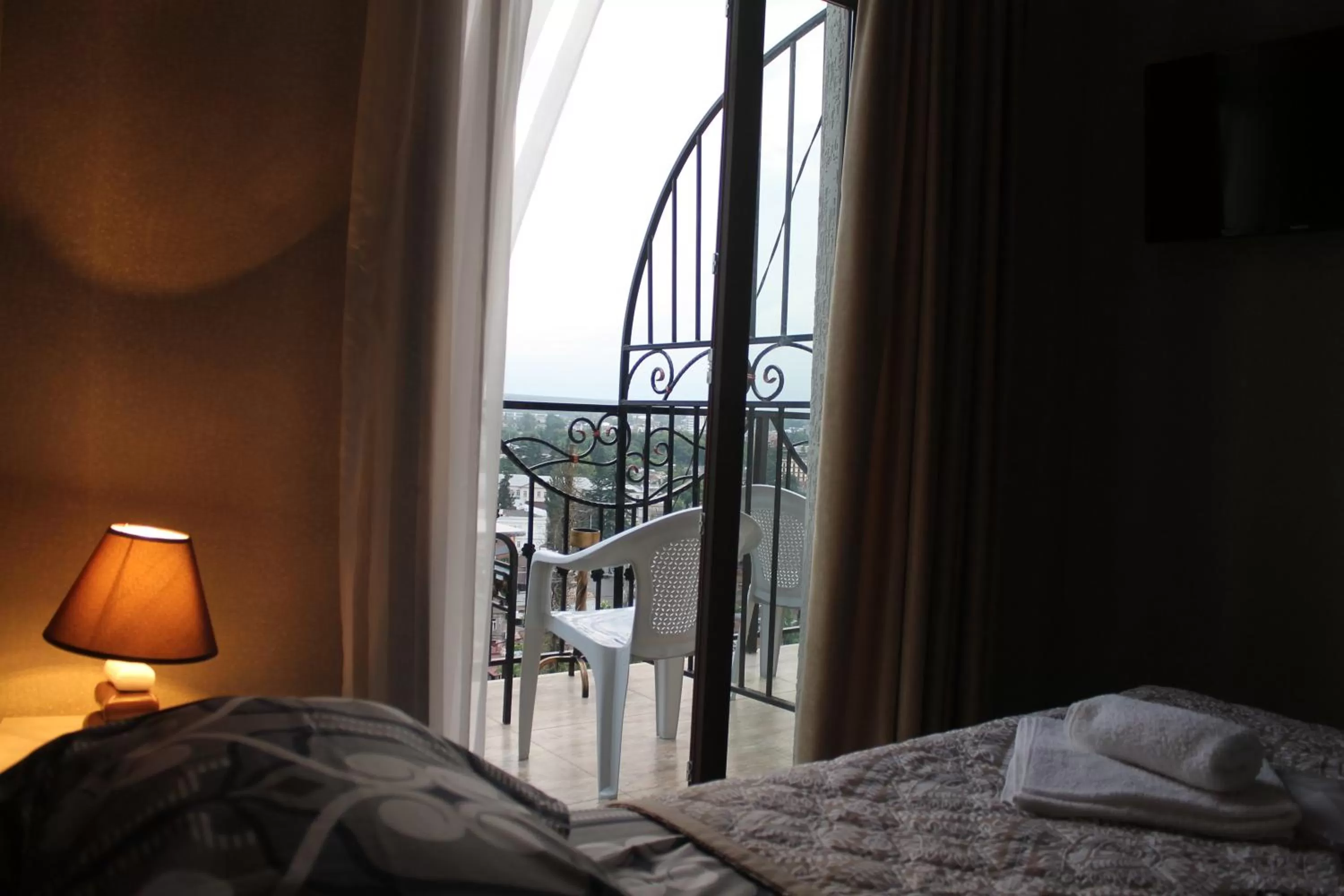 Bed in Hotel Tskhumi