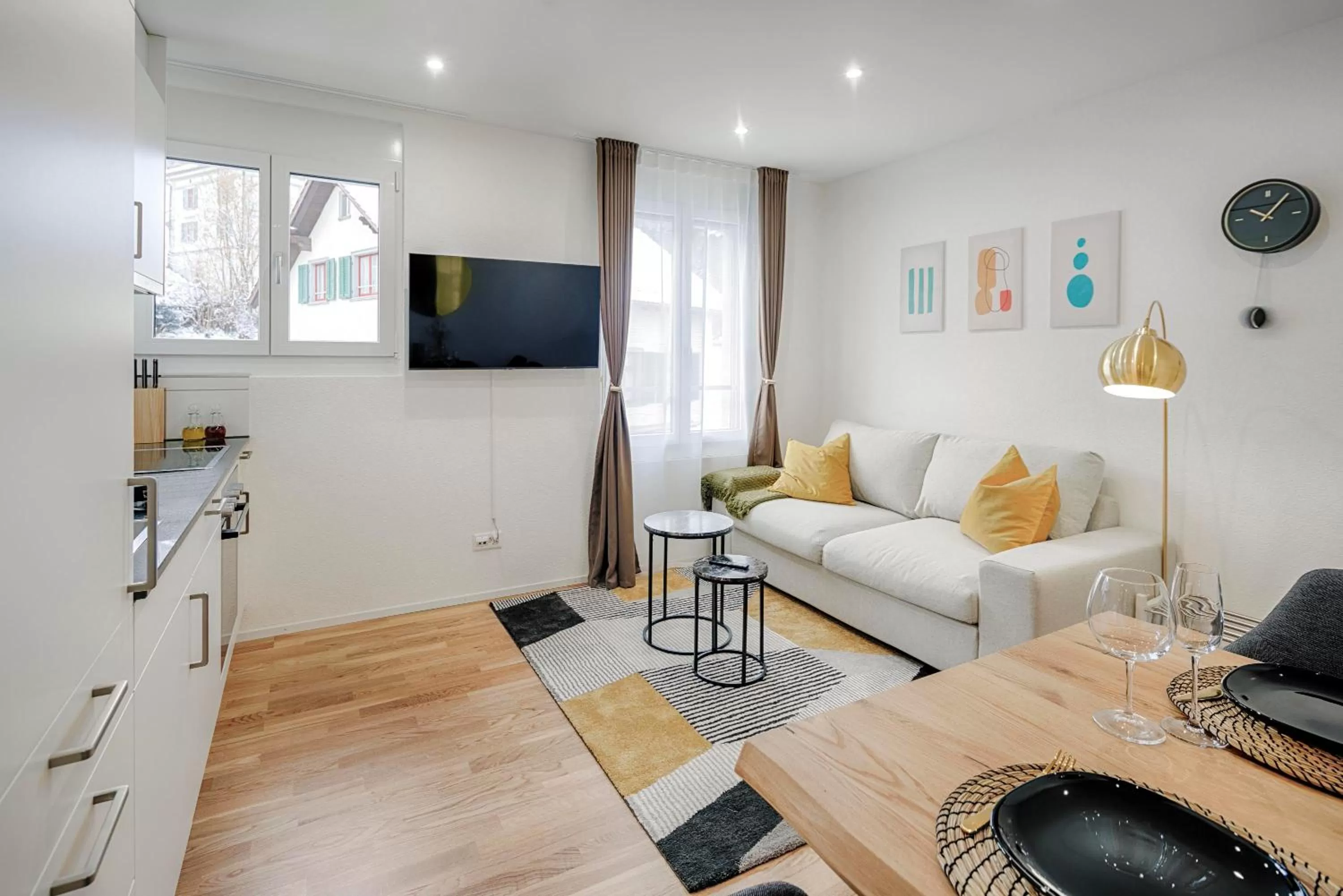 Living room in VISIMO Apartments St Georgen-Strasse St Gallen - Design City Nature