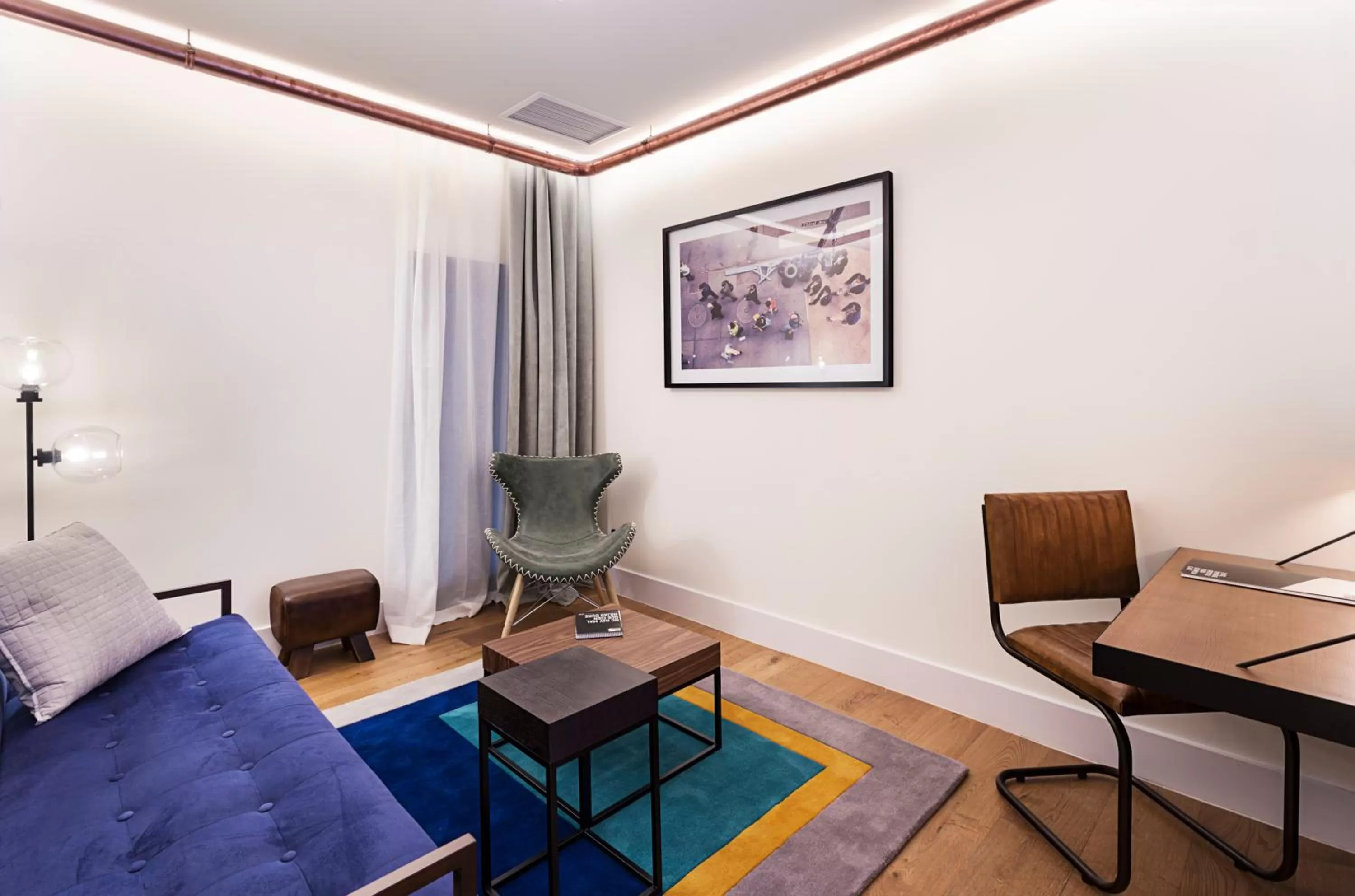 Seating area in One Shot Tabakalera House