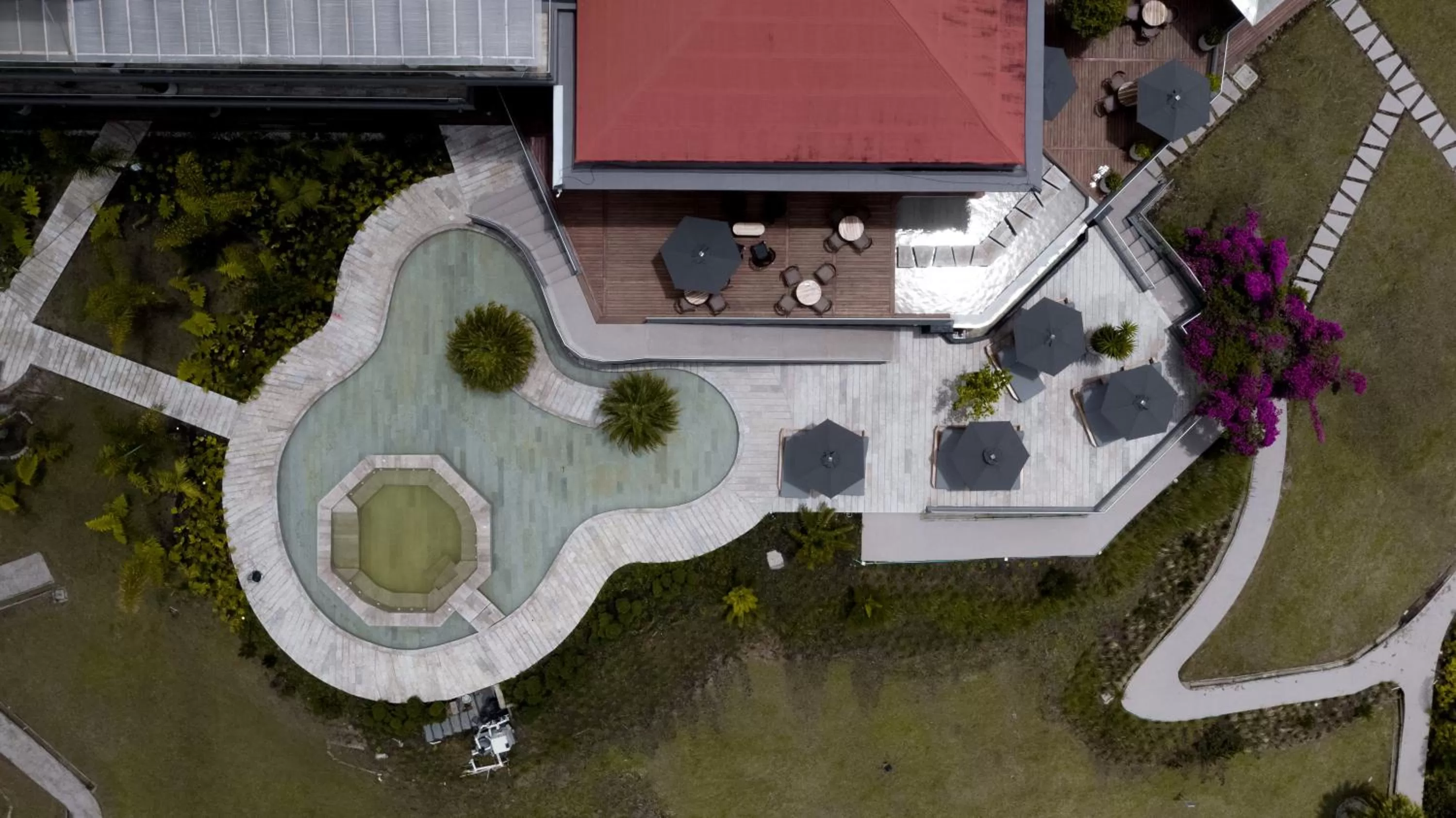 Bird's eye view in Tau House