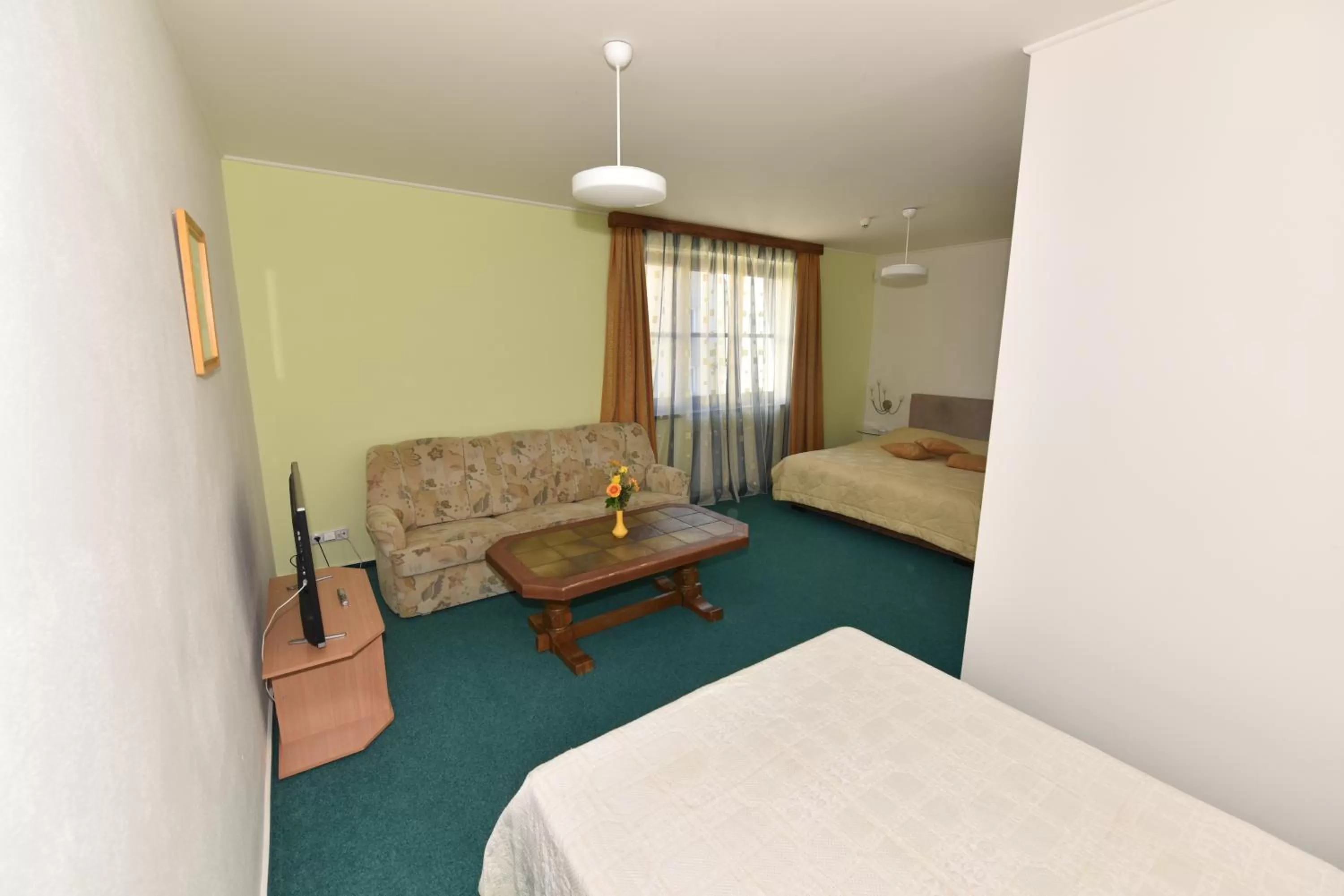 Shower, Bed in Hotel Trilobit