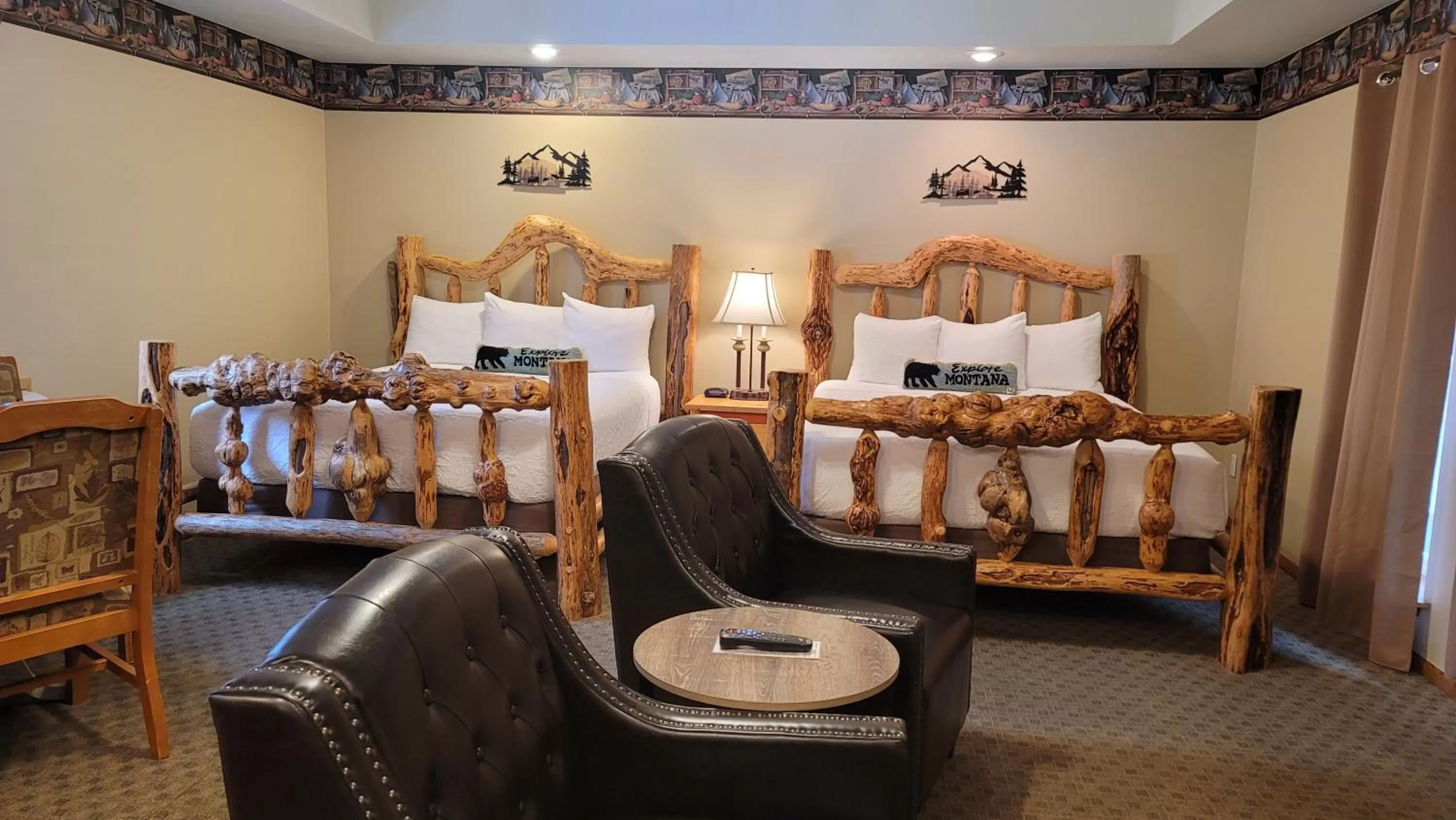 Bed in Riverfront Motel & Cabins