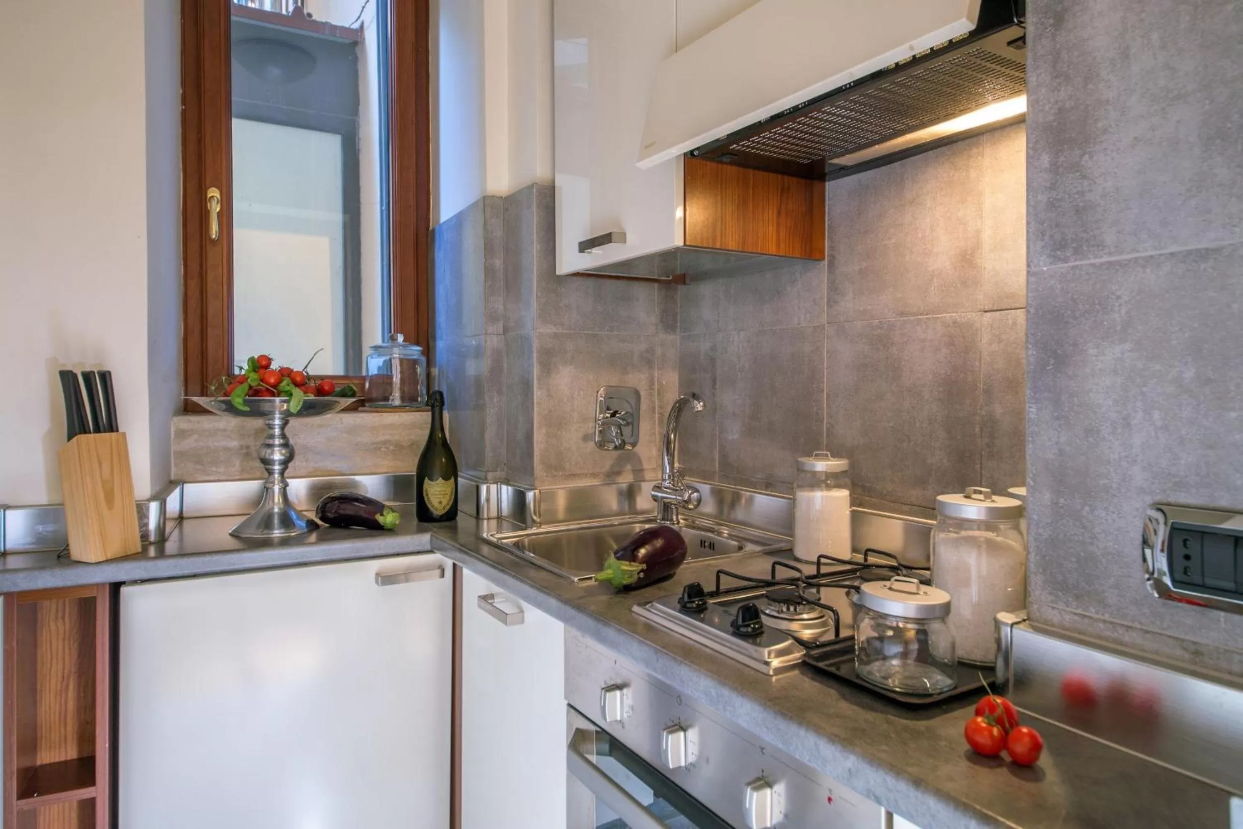 Kitchen or kitchenette in Hotel Adriano