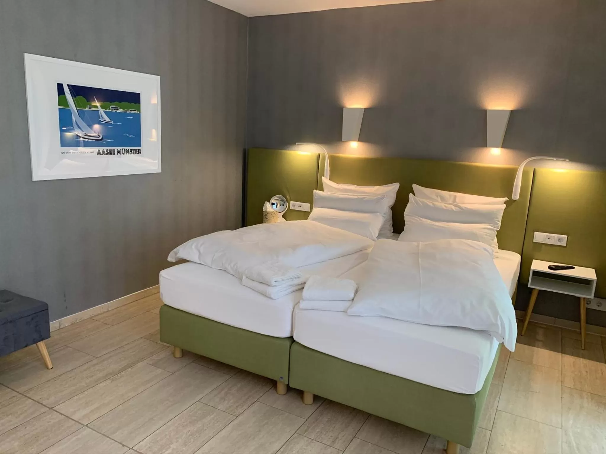 Living room, Bed in Park-Lodge Am Rohrbusch