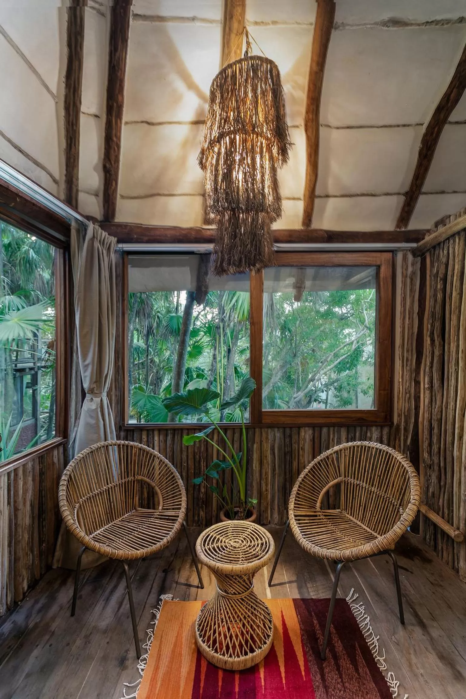Living room in Hidden Treehouse Tulum Eco-Hotel
