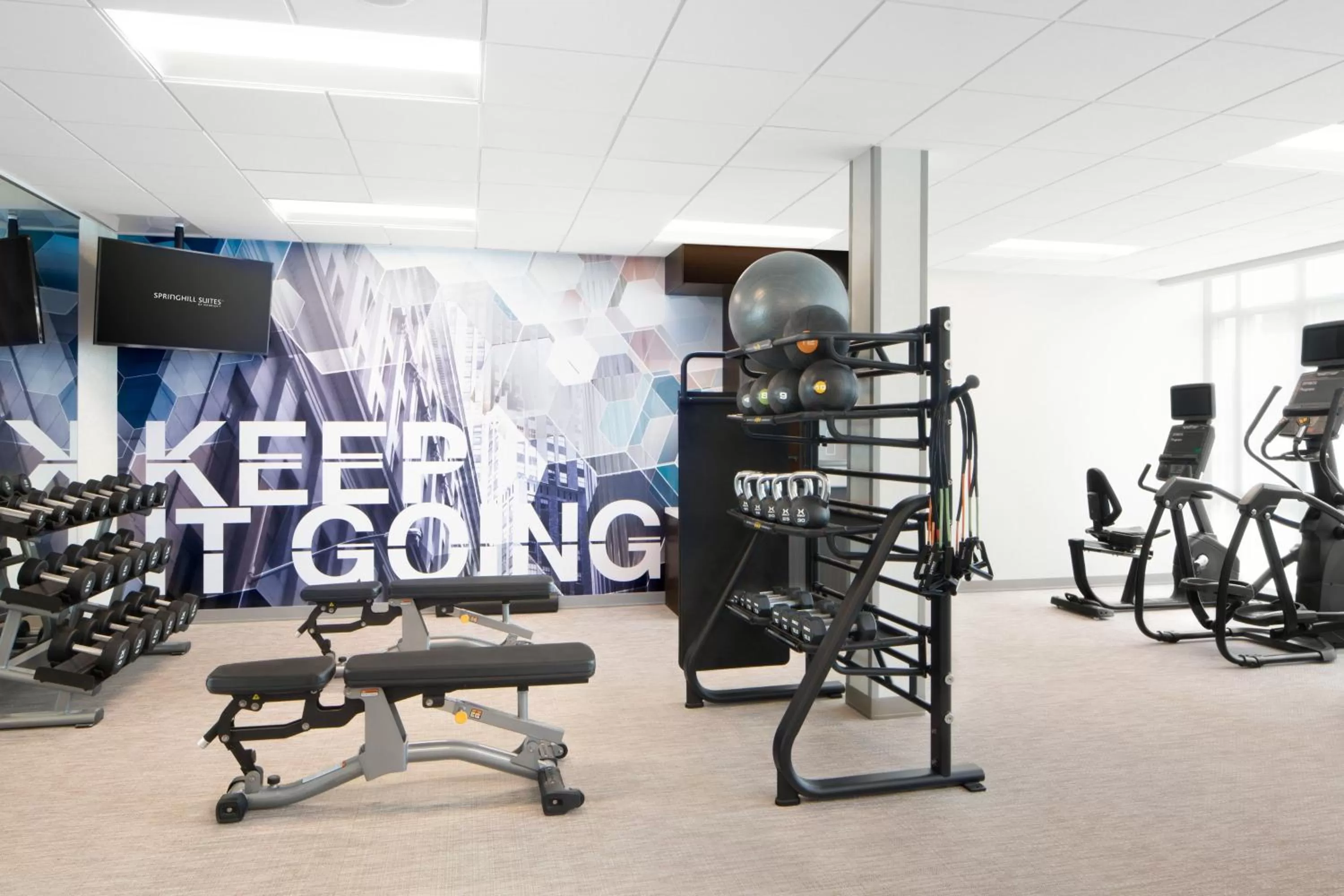 Fitness centre/facilities in SpringHill Suites by Marriott Columbia near Fort Jackson