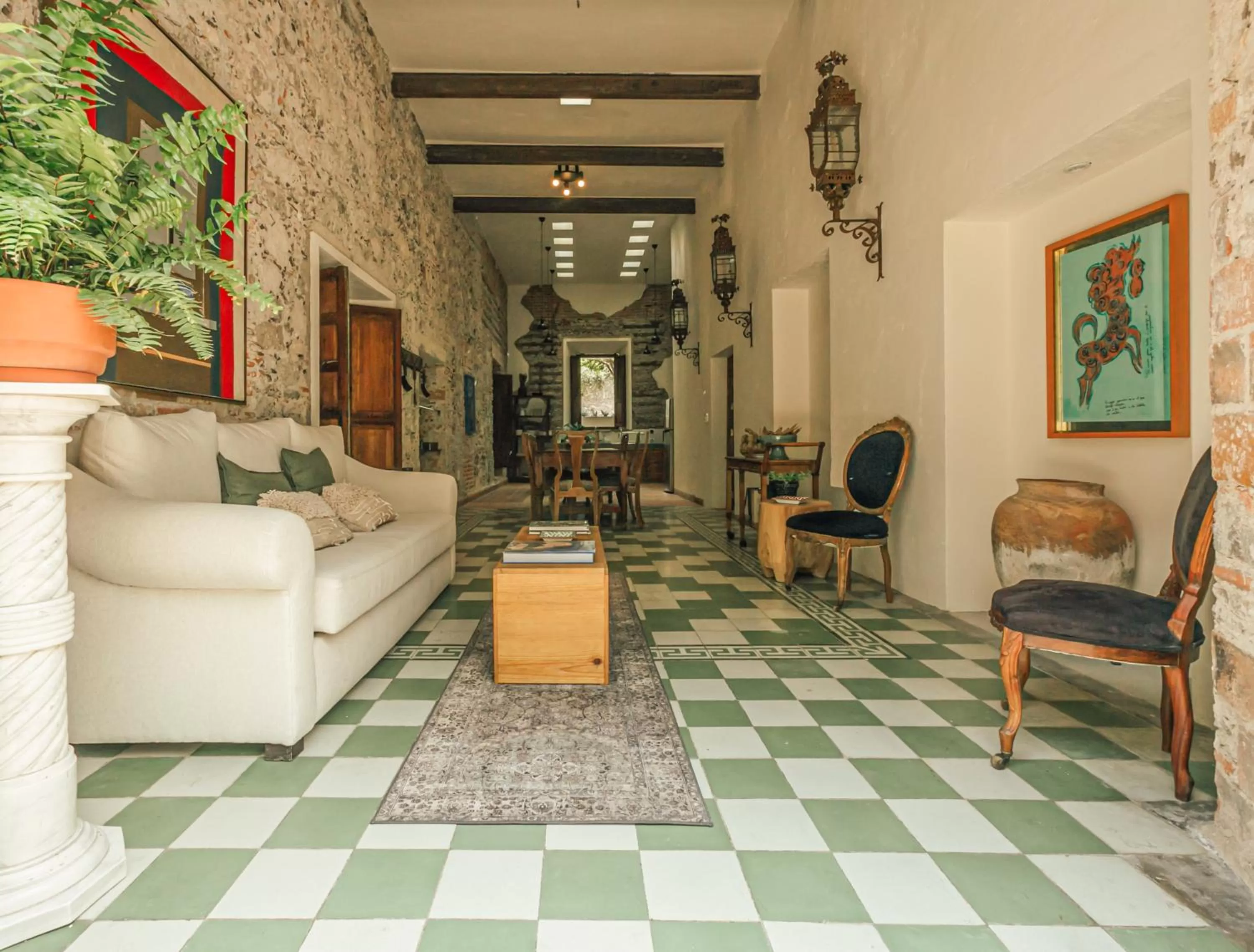 Living room in Orchid House San Miguel de Allende