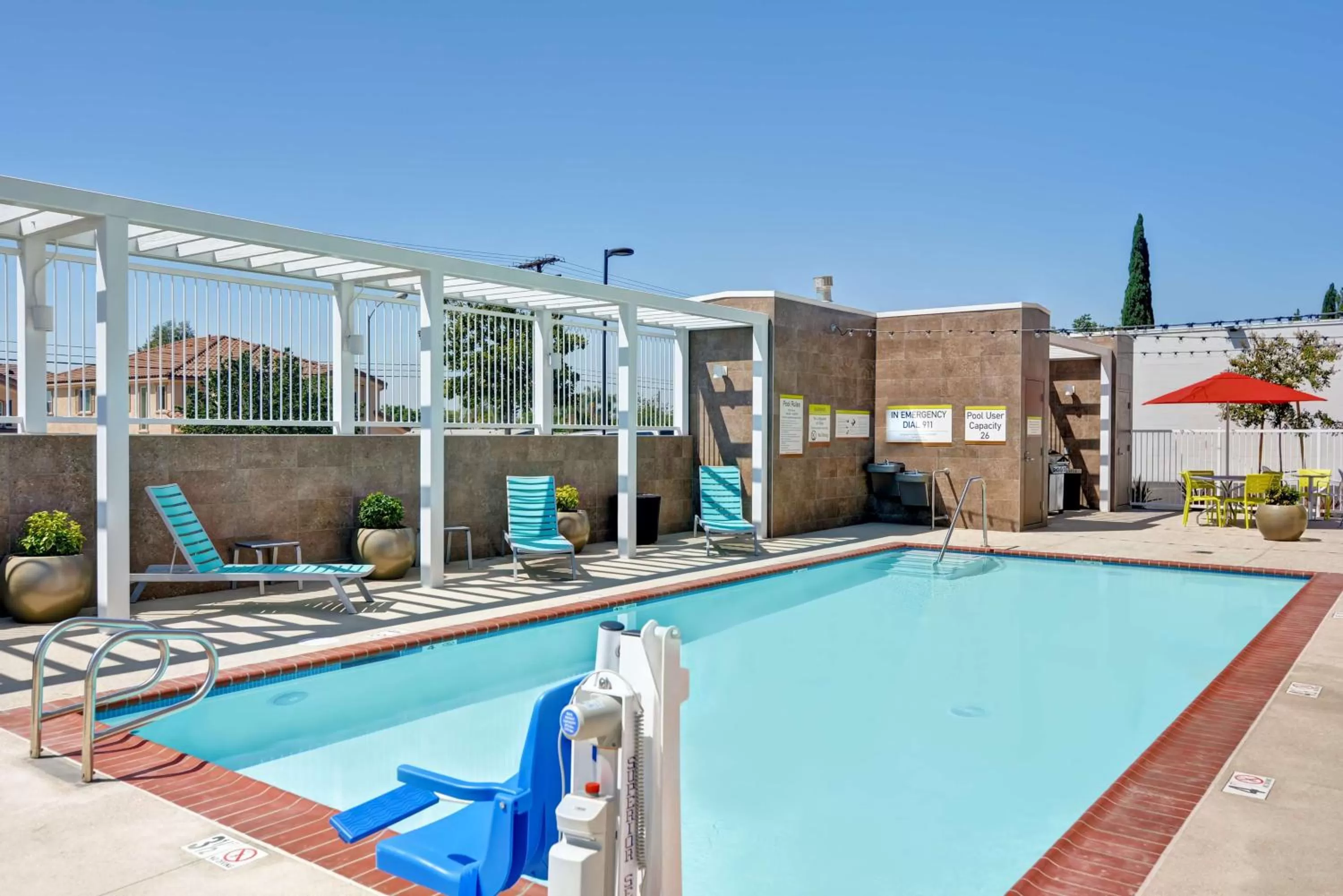 Pool view in Home2 Suites Azusa