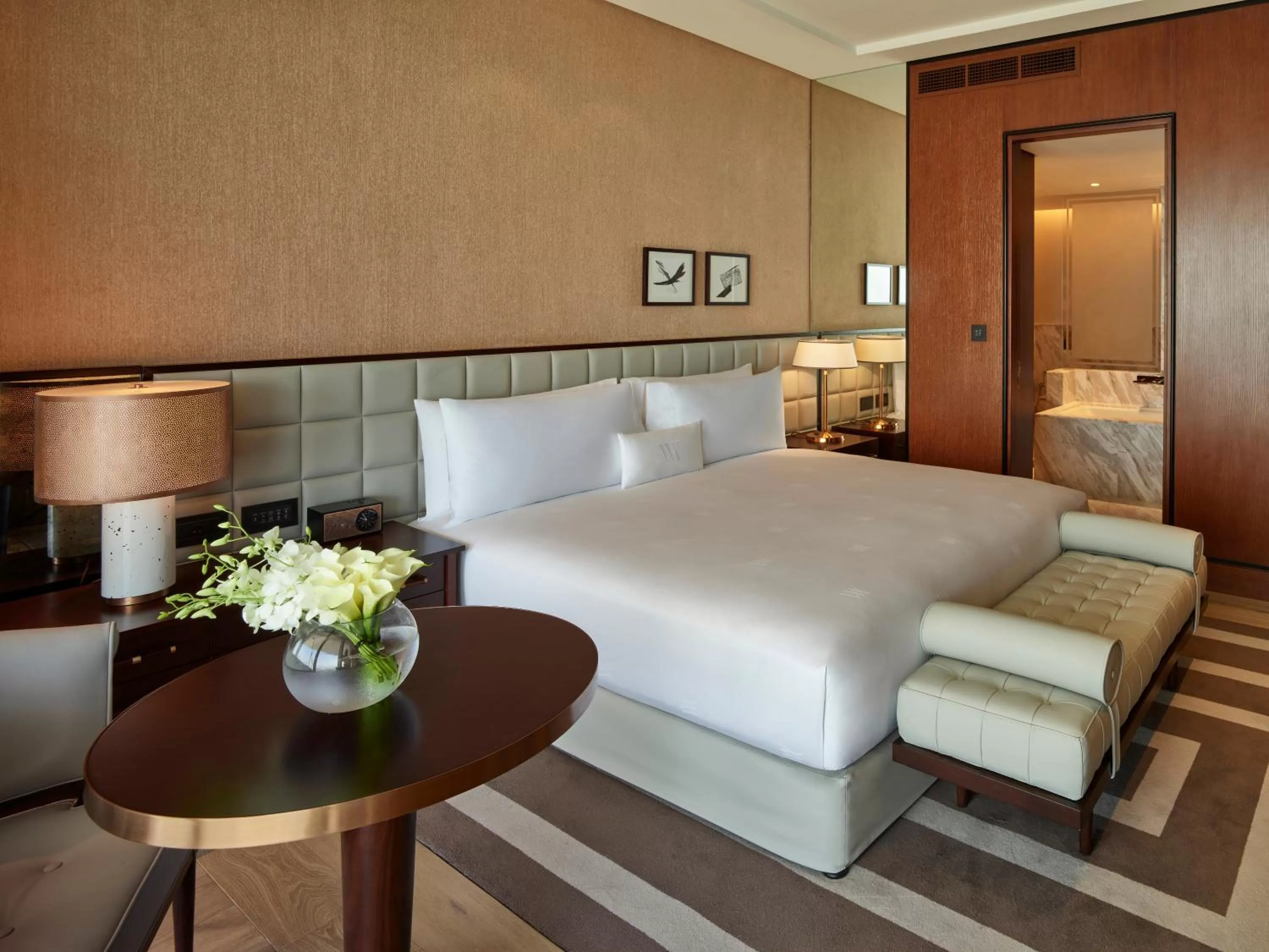 Bed in Waldorf Astoria Dubai International Financial Centre