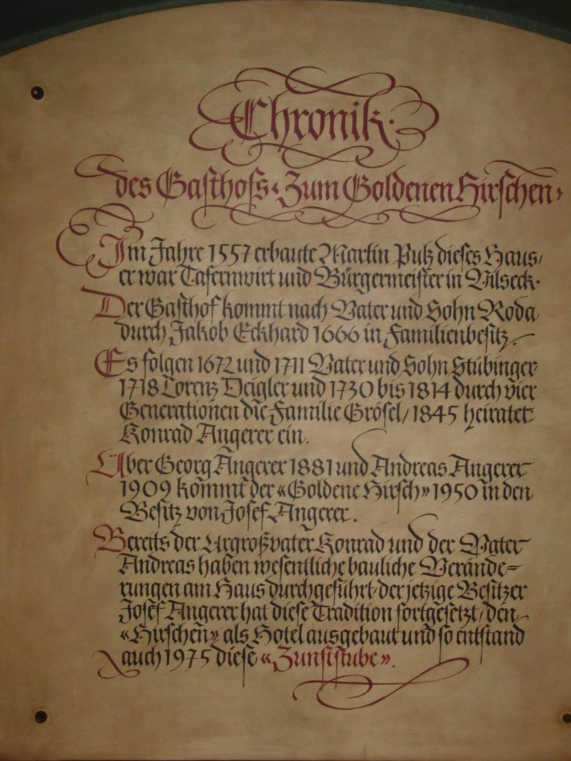 Logo/Certificate/Sign in Hotel Angerer