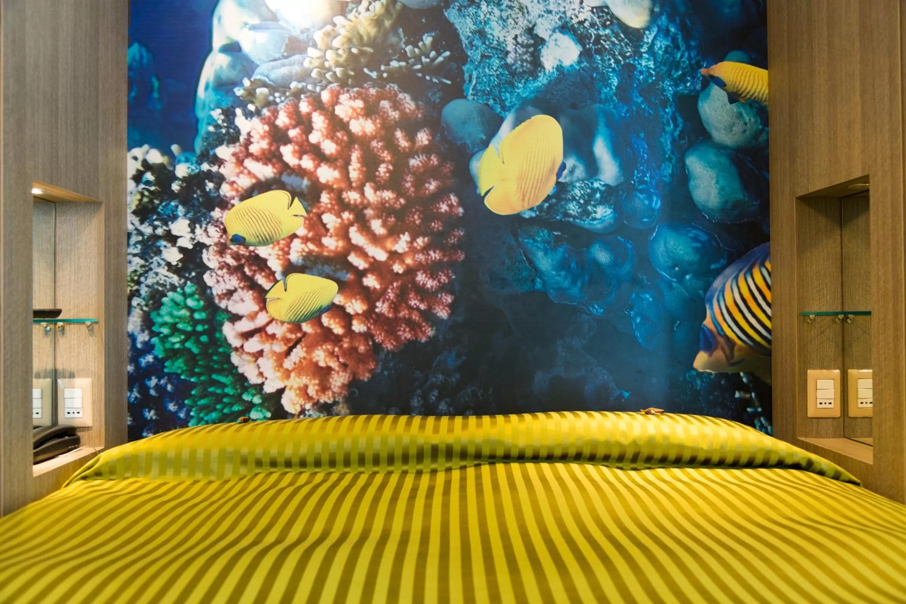 Decorative detail, Bed in Hotel Miramare