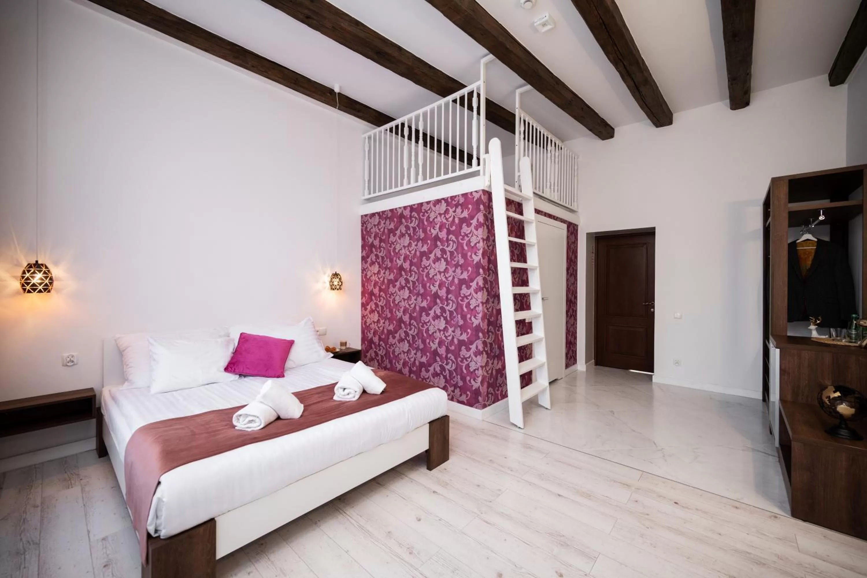 wardrobe, Bed in Hive Family House