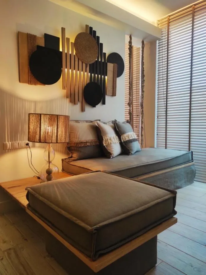 Bed in Karystion Hotel