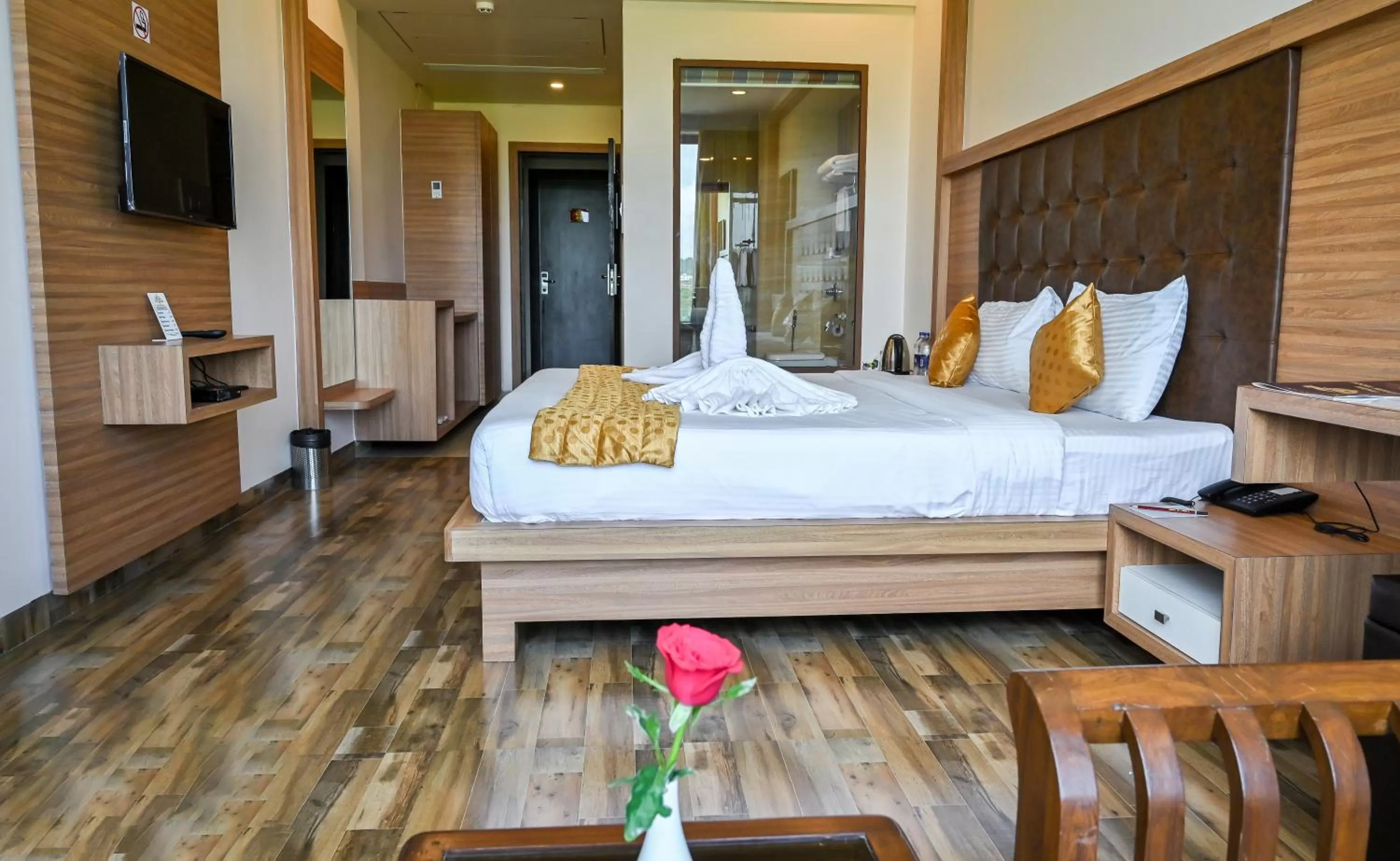 Bed in Hotel Laxmi Empire