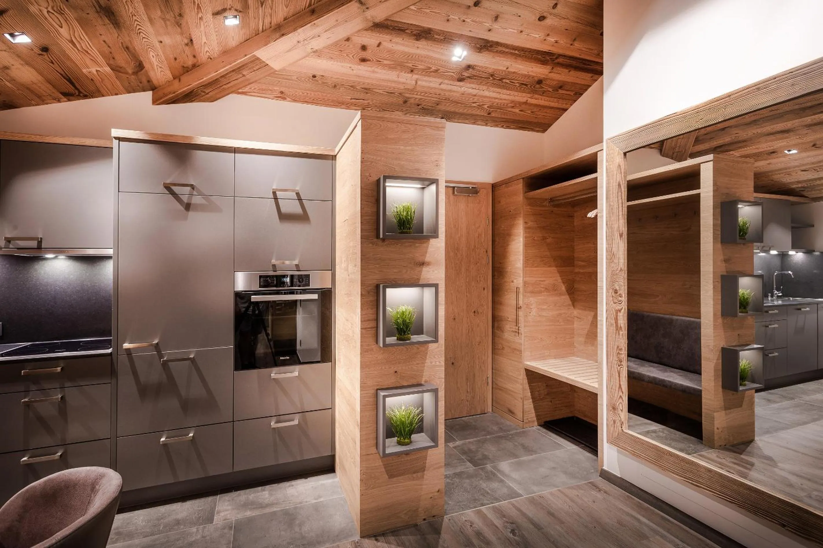 Kitchen or kitchenette, Bathroom in Schönblick Residence - Absolut Alpine Apartments
