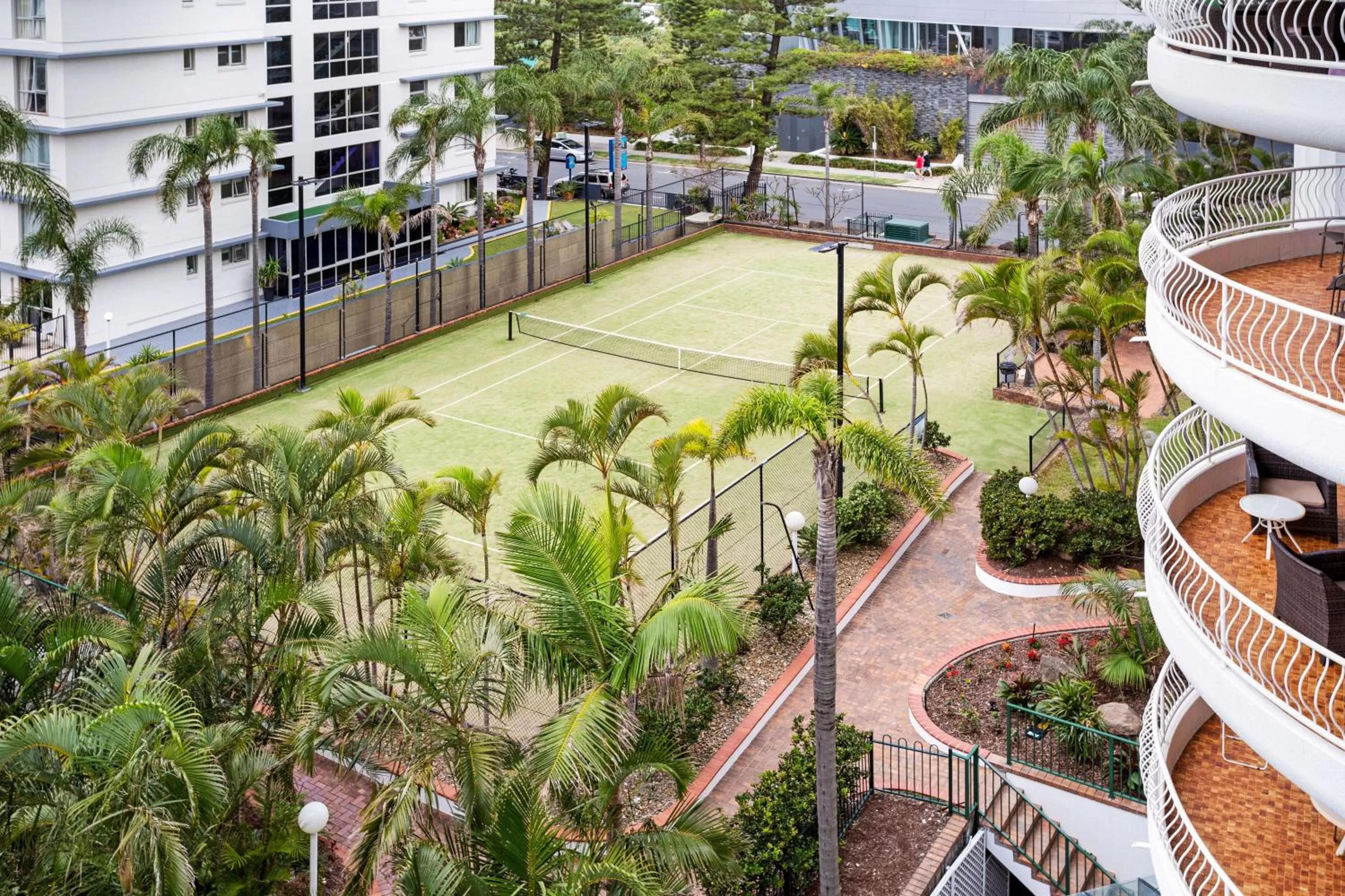 Tennis court in Aegean Apartments Surfers Paradise
