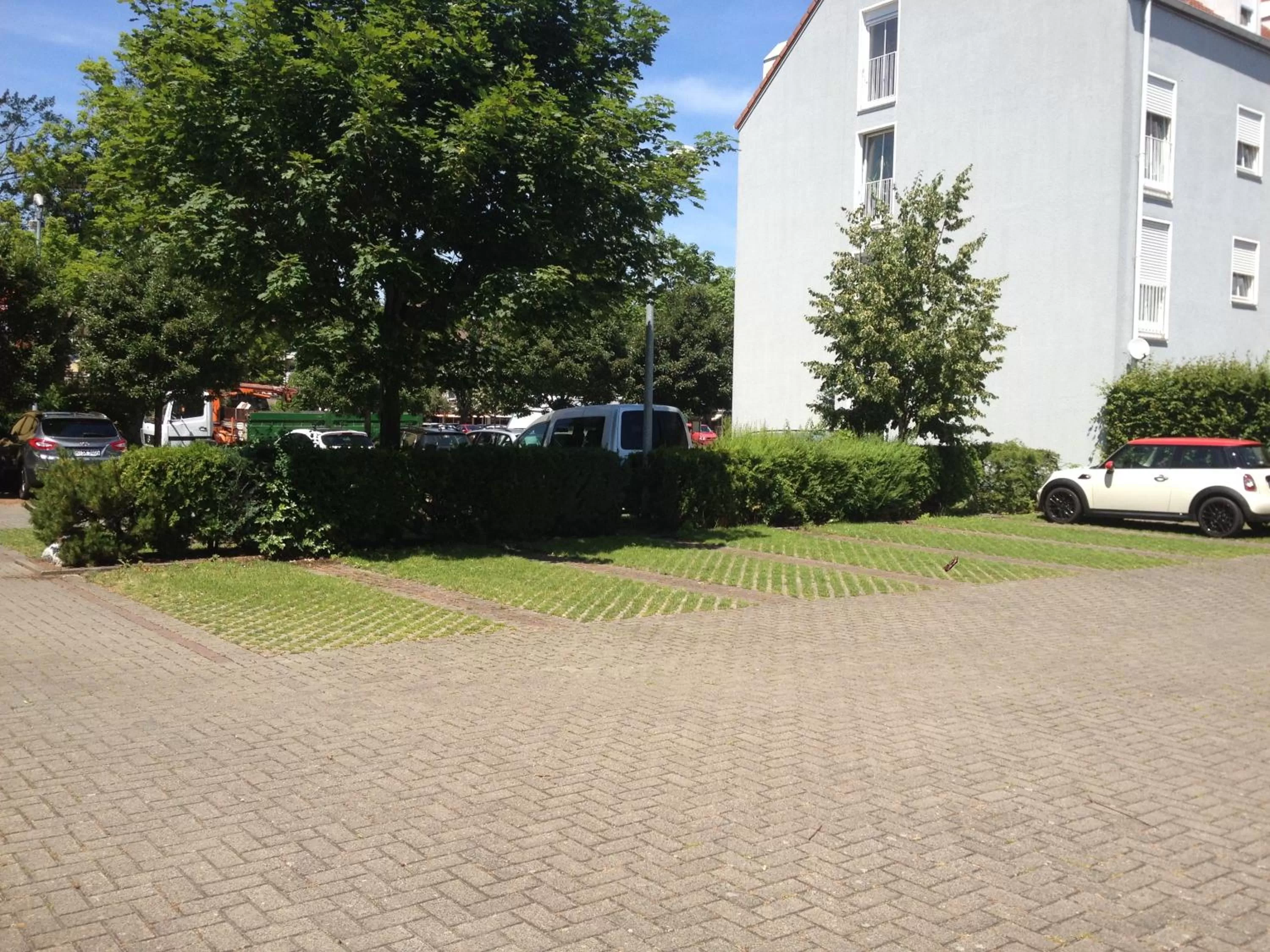 Patio, Property Building in Hotel am Bergl