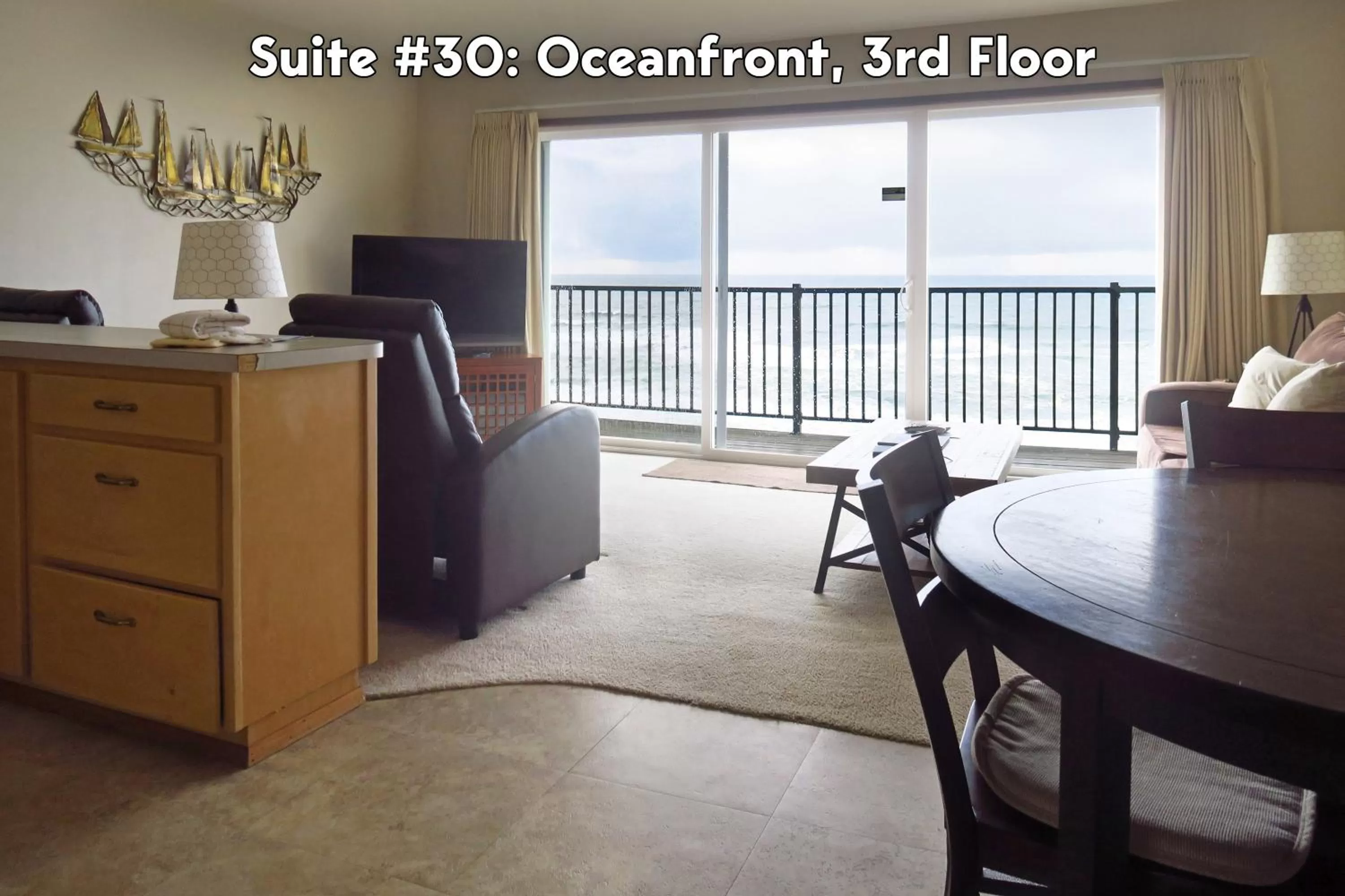 Living room in Ocean Terrace Condominiums