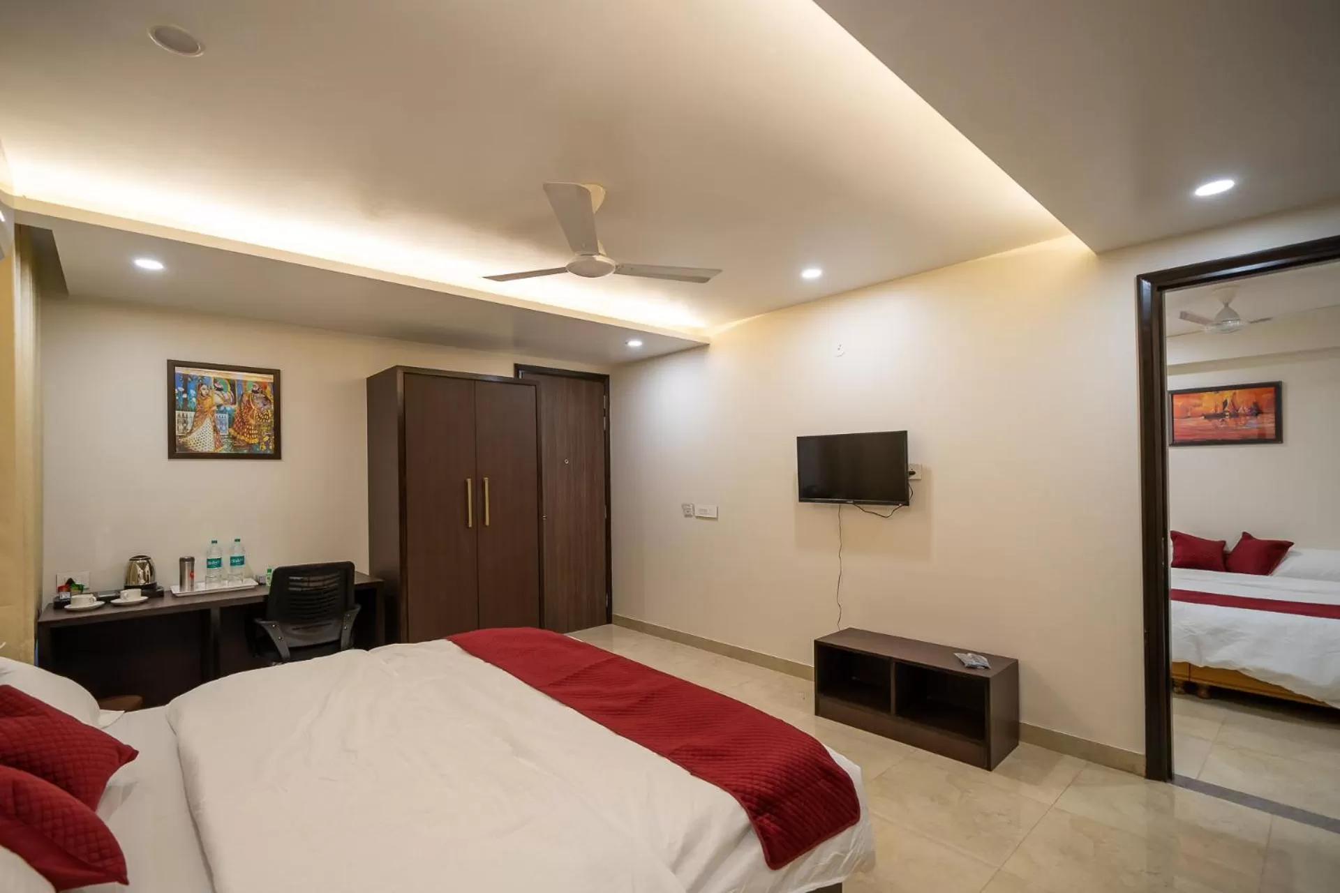 Communal lounge/ TV room, Bed in Sheerha Royal Residency-Near Jaipur Airport