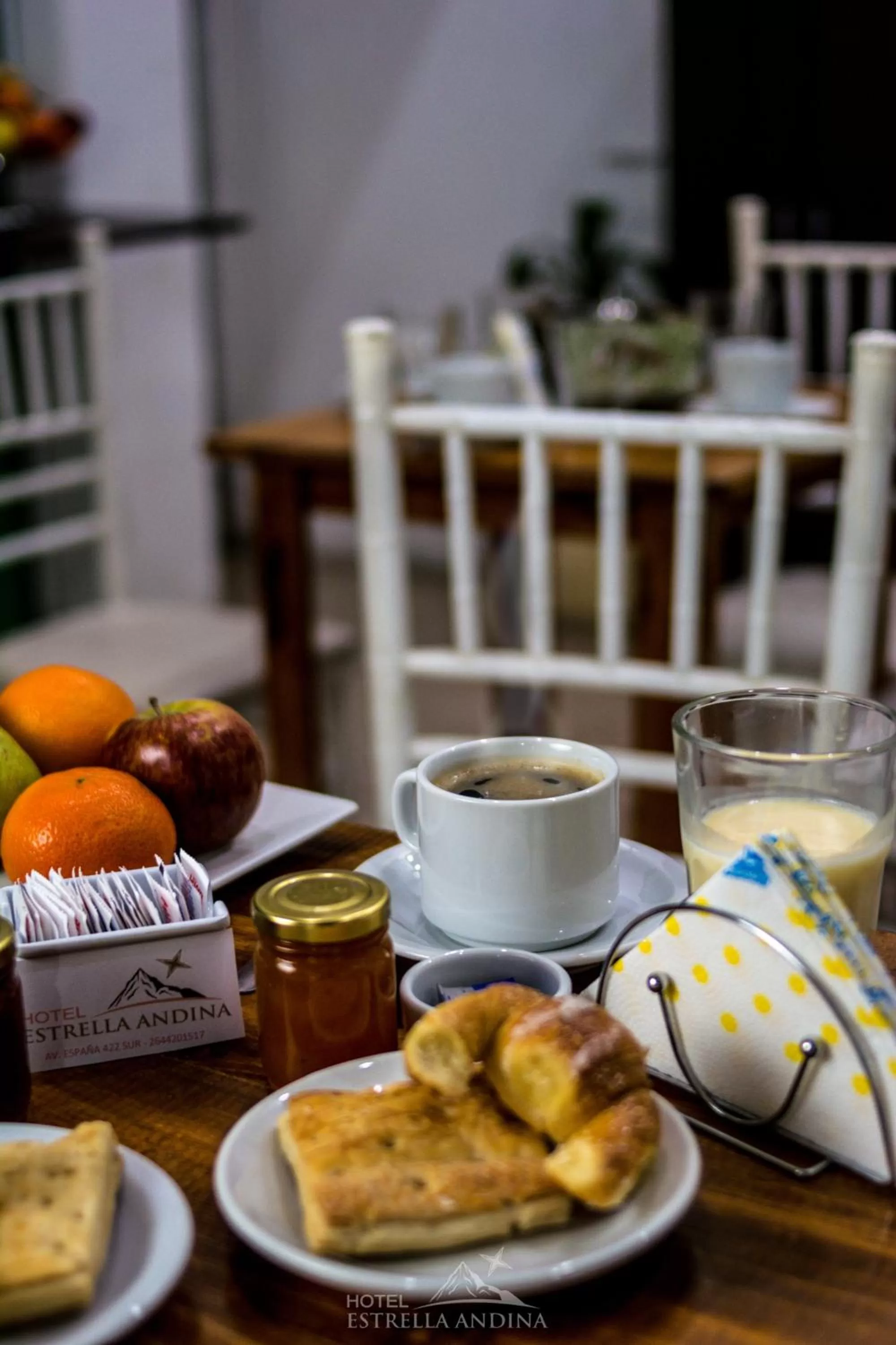 Continental breakfast in Hotel Estrella Andina