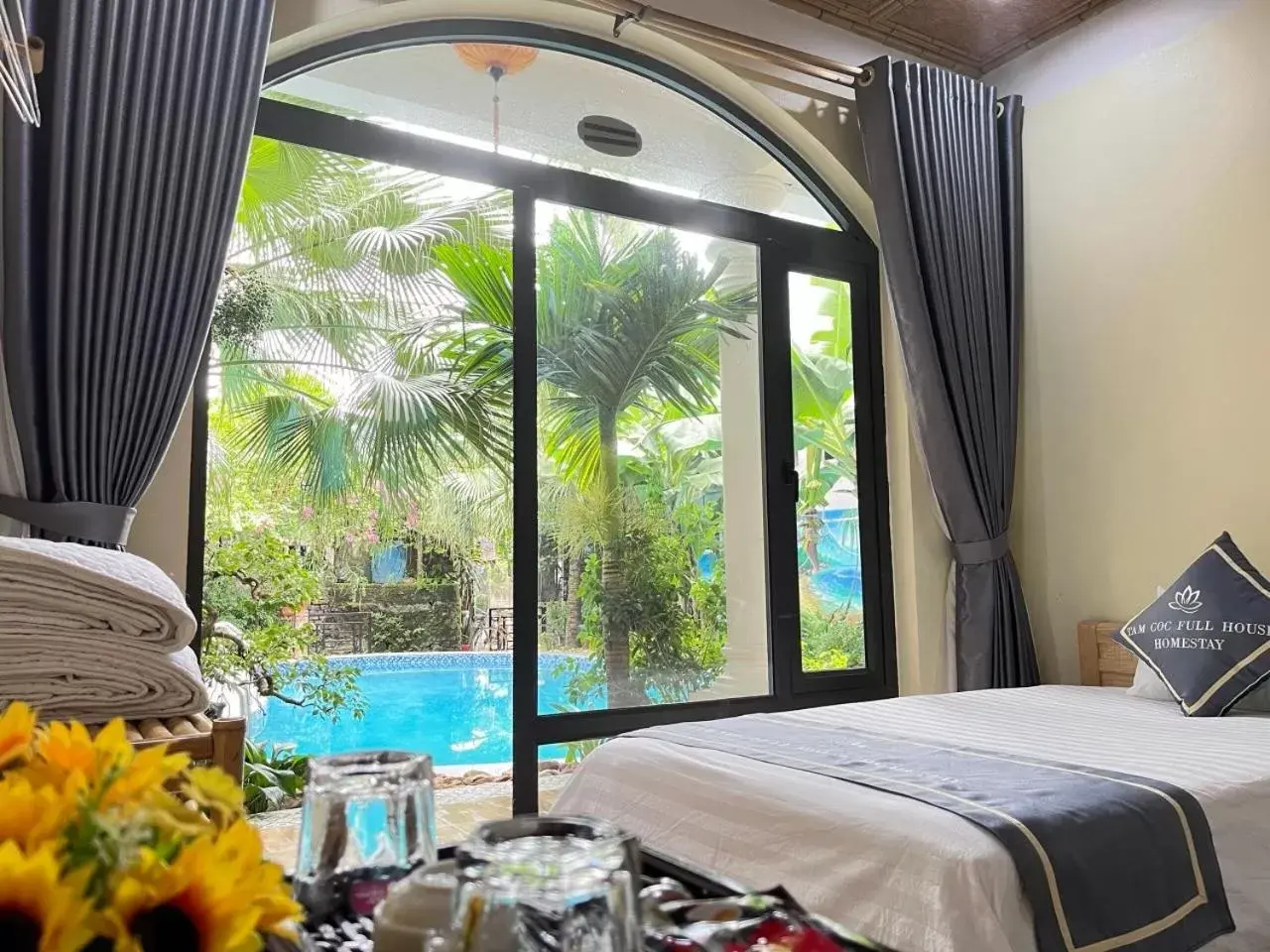 Triple Room with Pool View - single occupancy in Tam Coc Full House Homestay Triple Room with Pool View - single occupancy in Tam Coc Full House Homestay