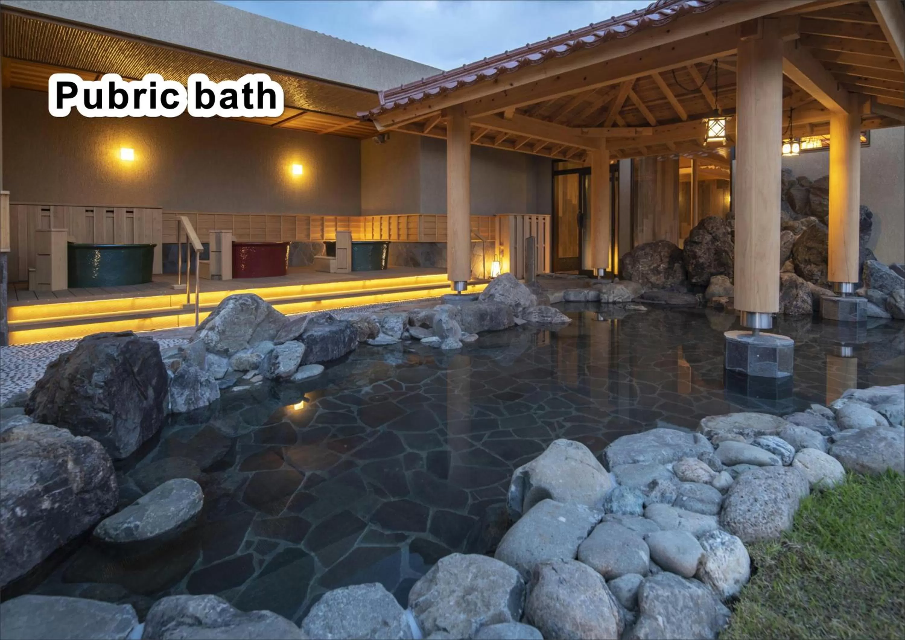 Open Air Bath in La Vista Kirishima Hills