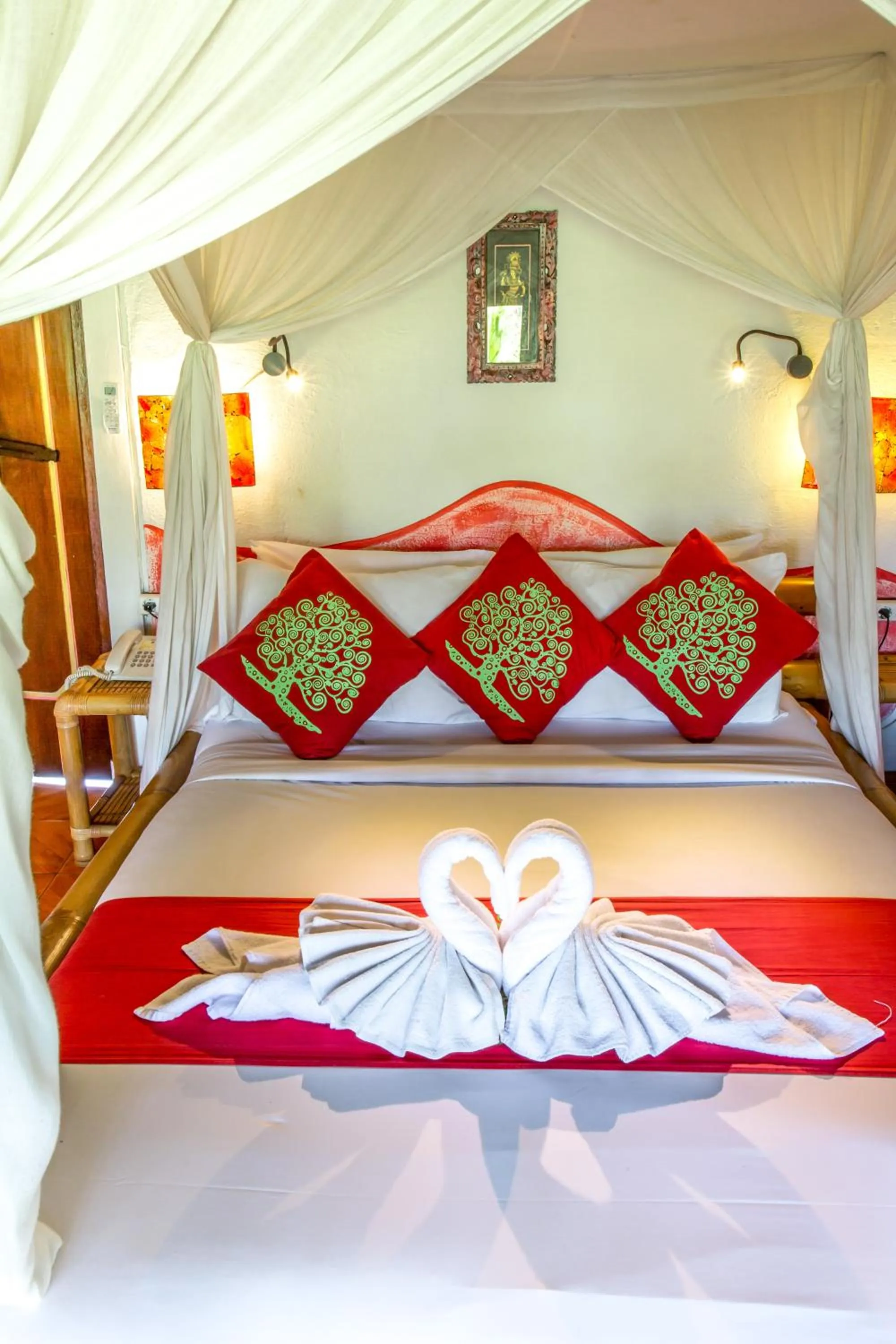 Bed in Swasti Eco Cottages