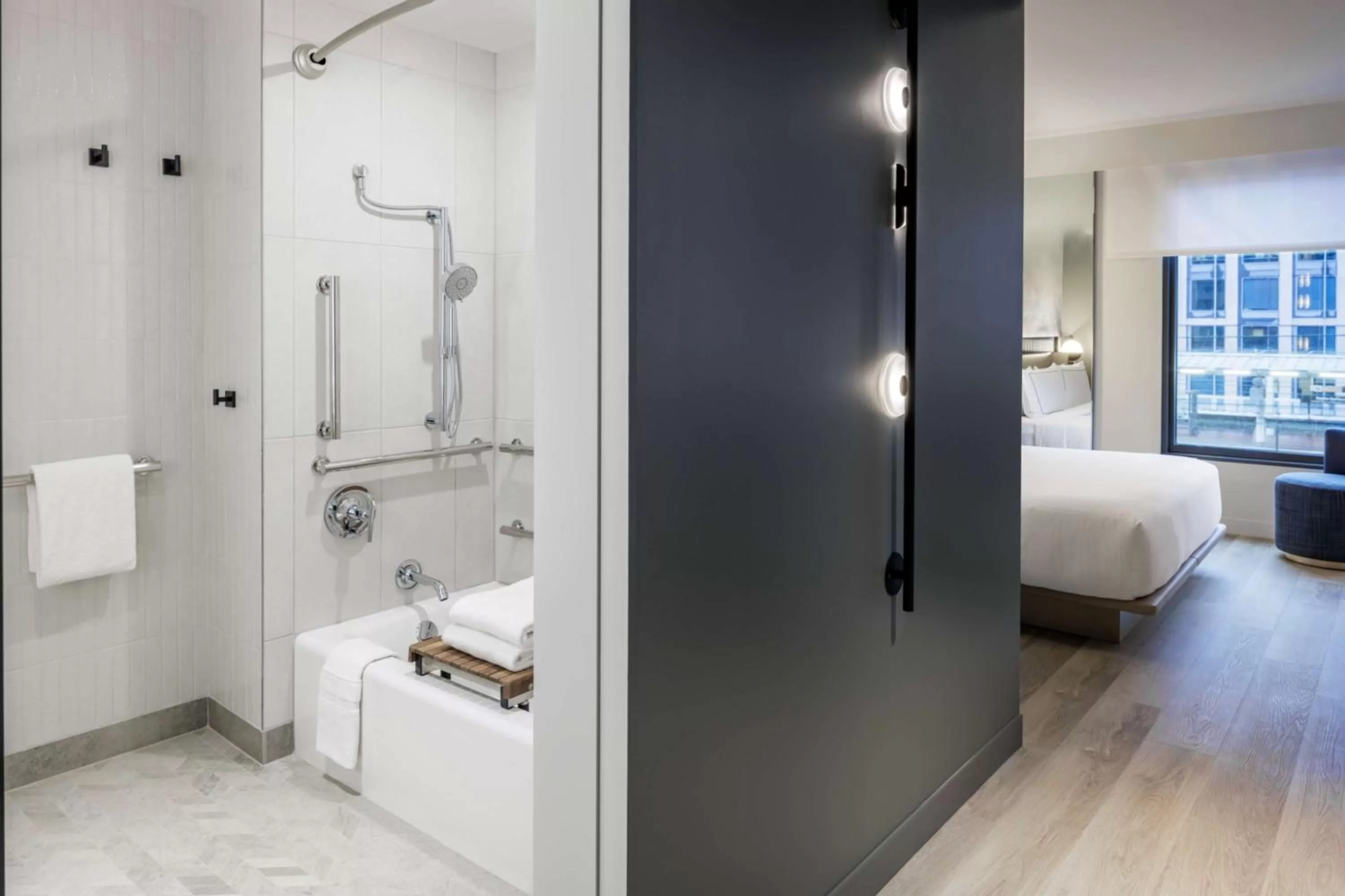 Bathroom, Bed in The Morrow Washington Dc, Curio Collection By Hilton