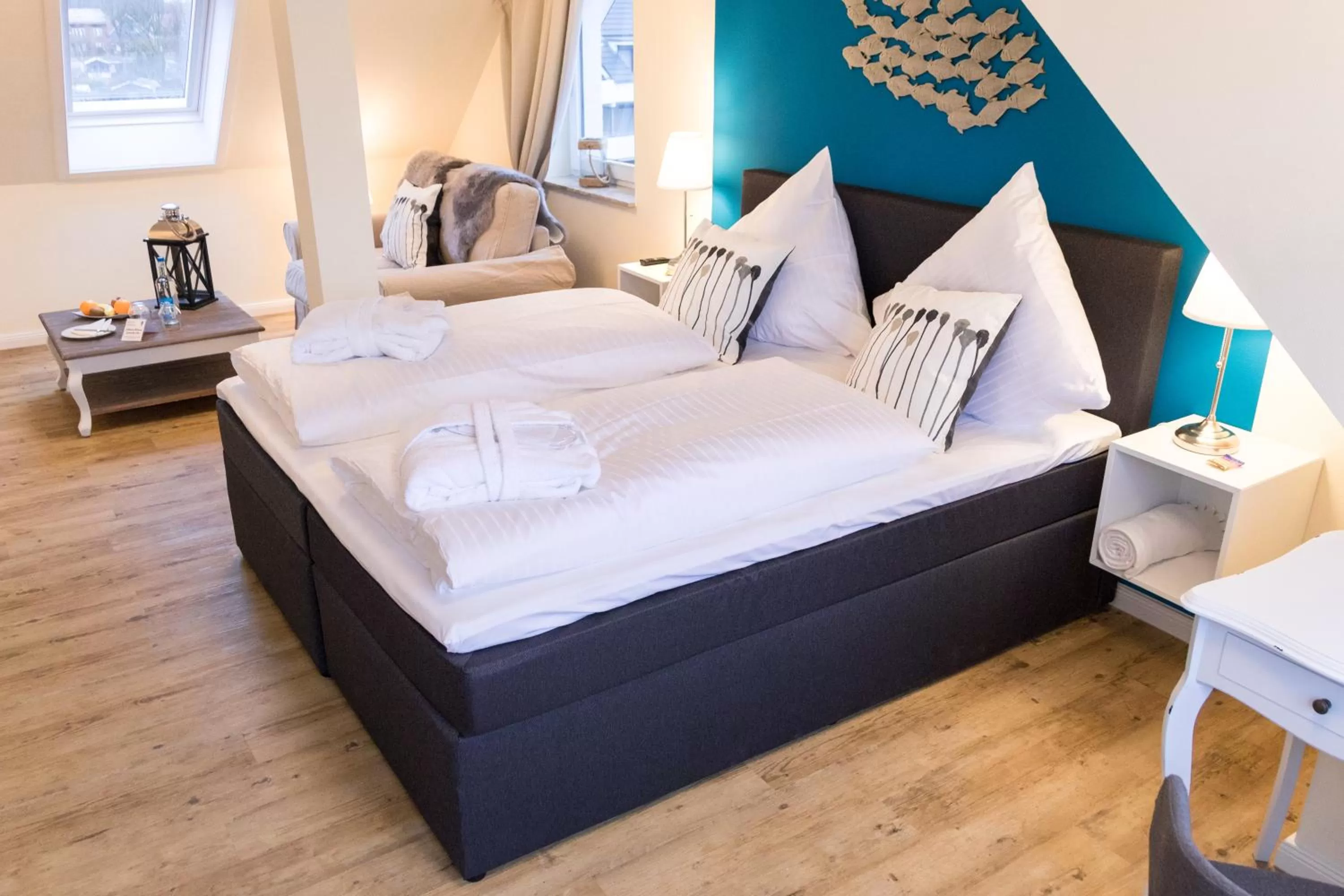 Decorative detail, Bed in Das Frühstückshotel Büsum