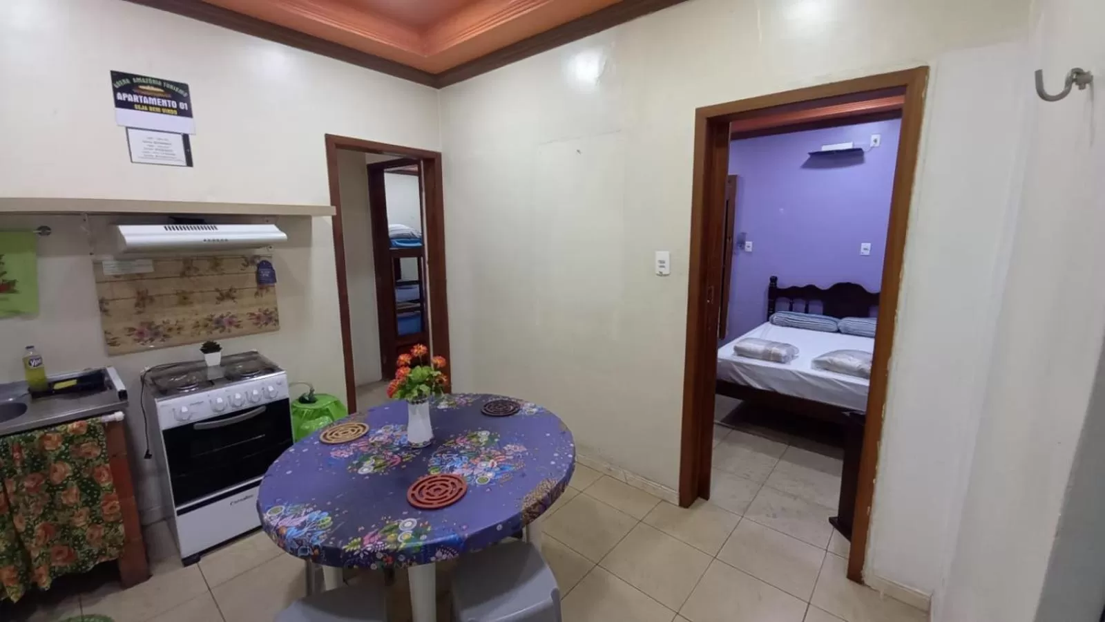 Kitchen or kitchenette, Dining Area in Apart Hotel-Amazonas Shooping