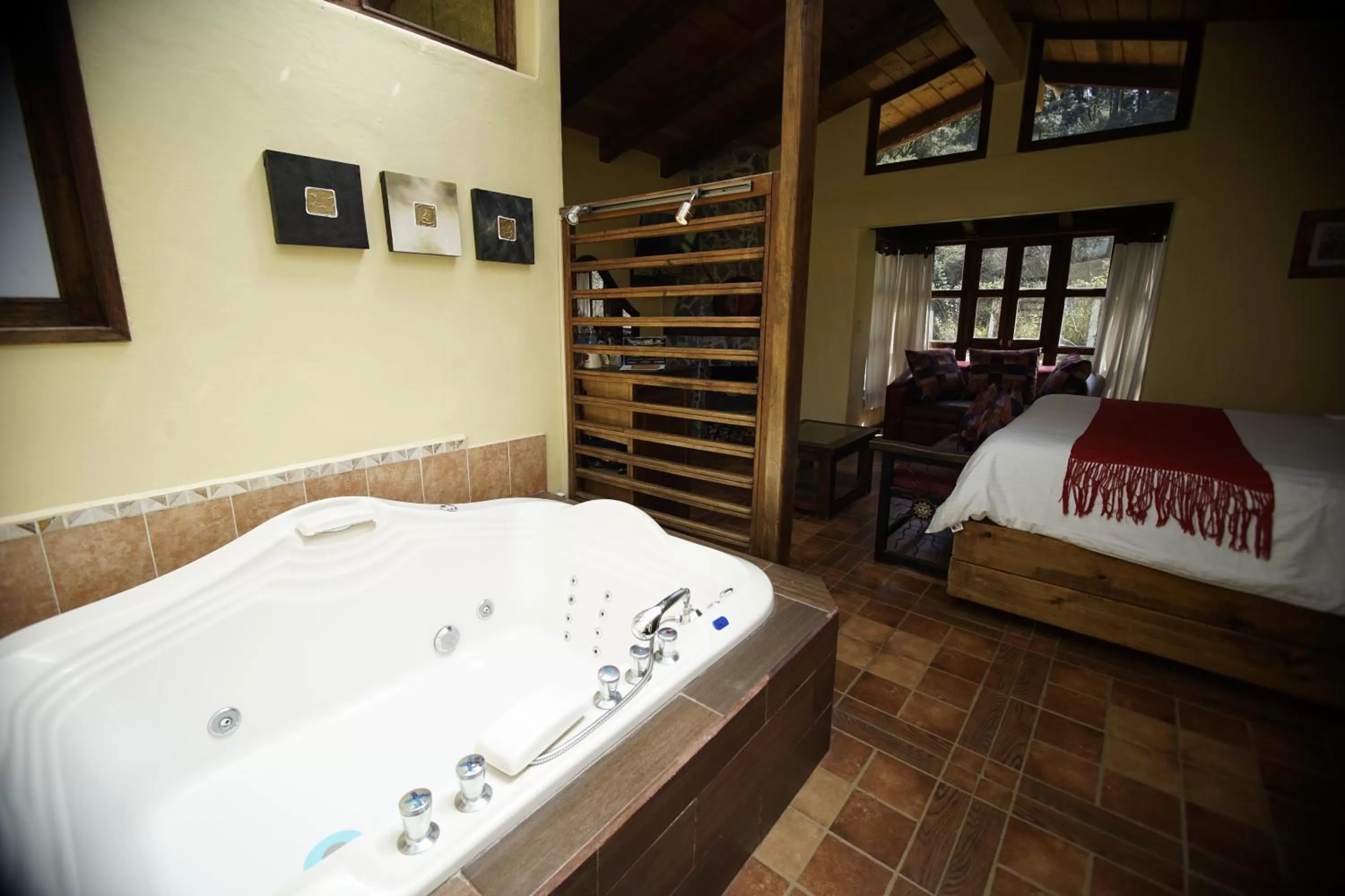 Bed in Cabañas La Cascada