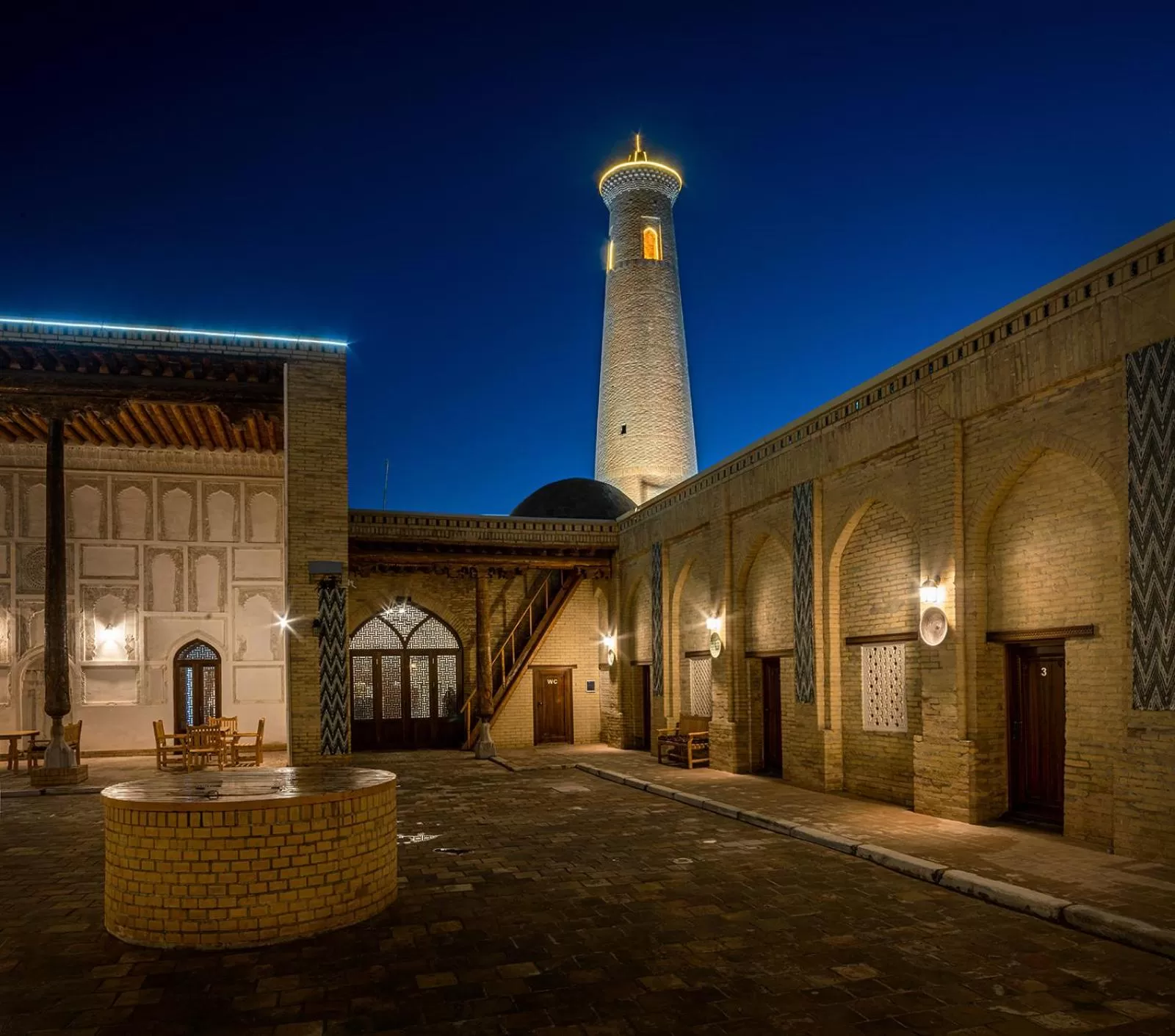 Inner courtyard view in New Star Boutique hotel - madrasah Muhammad Mahram 1903