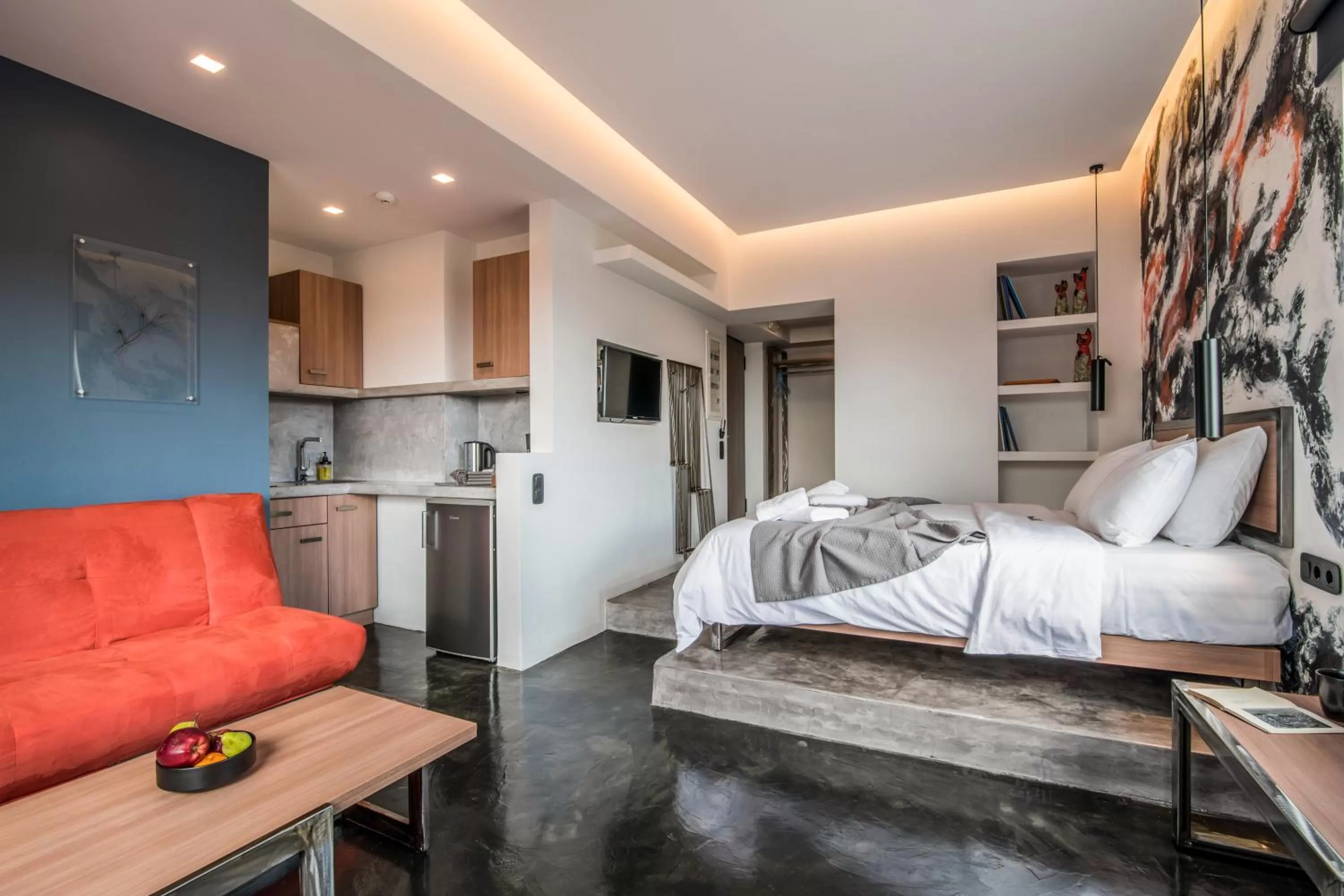 Bed in AthinA STREETAPARTMENTS