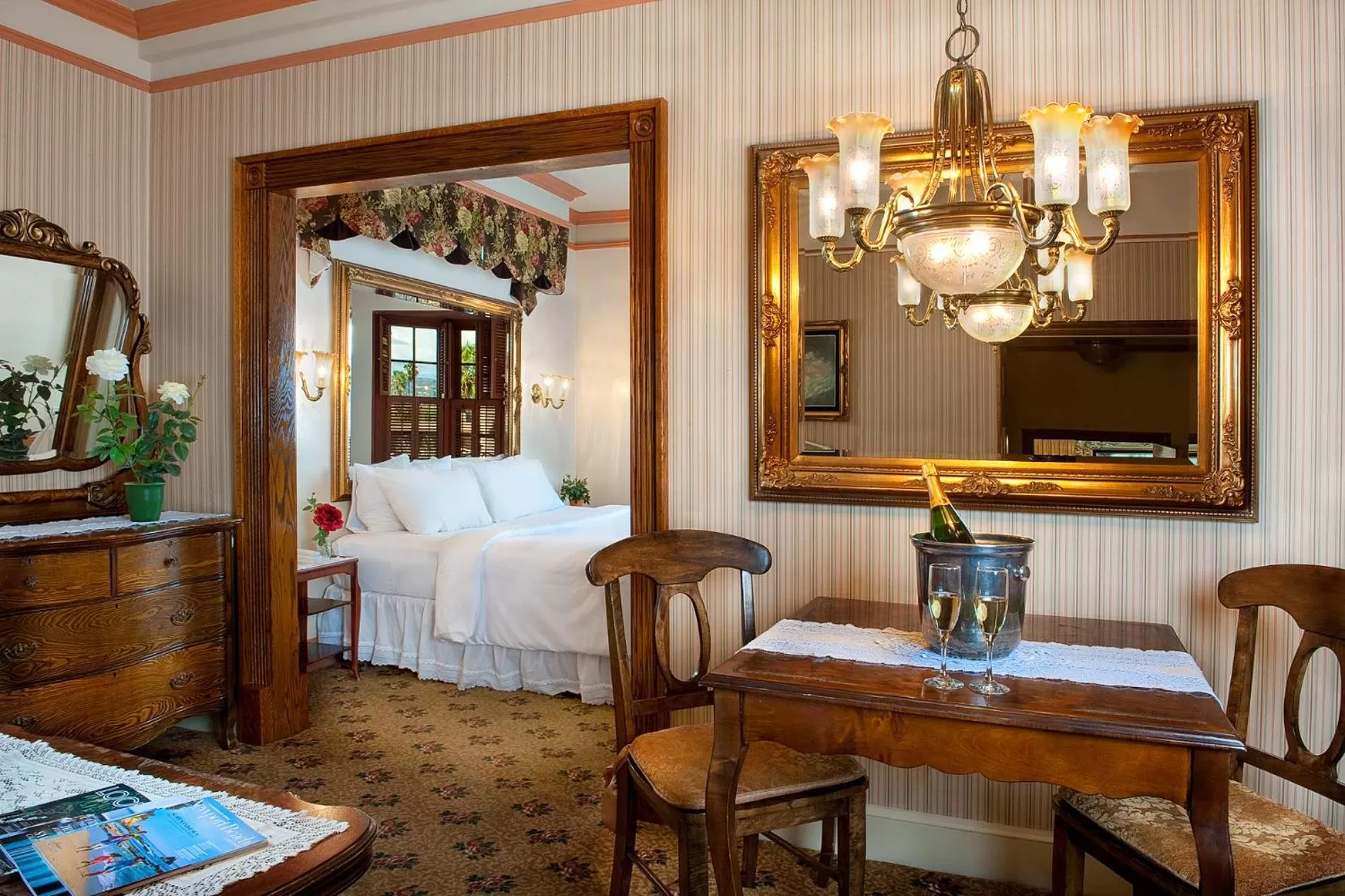 Bed in Doryman's Oceanfront Inn