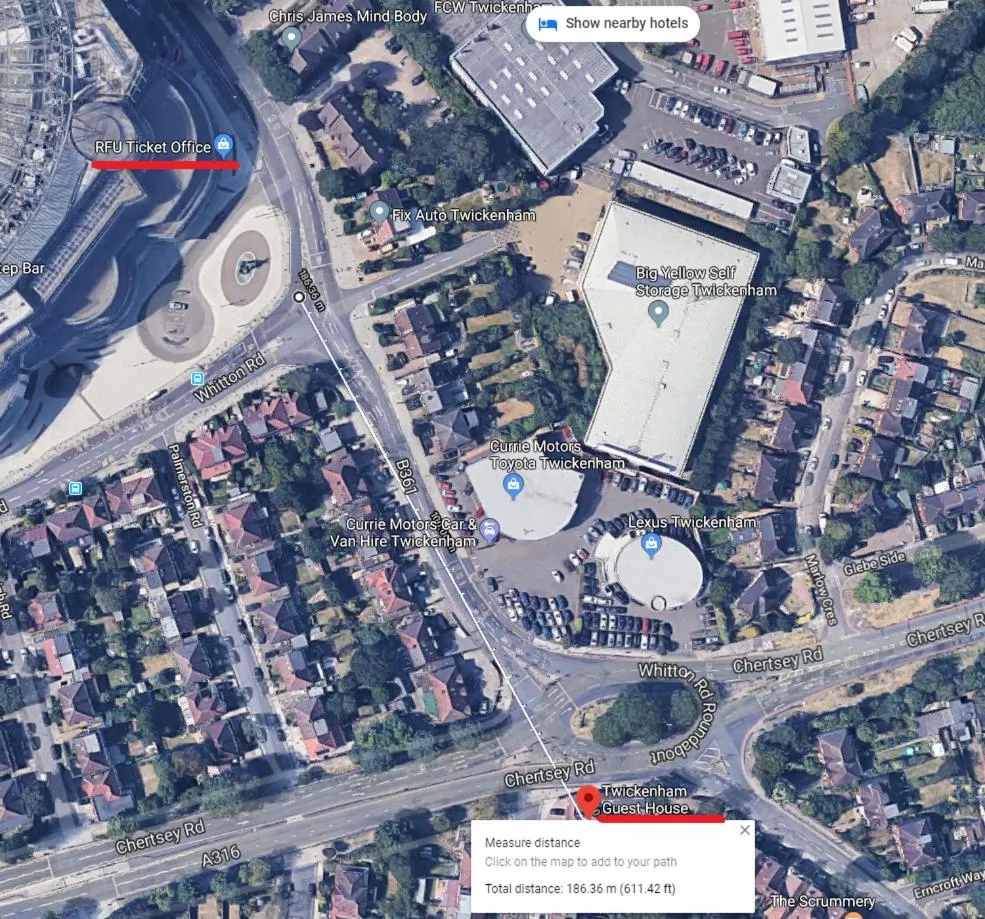 Bird's eye view in Twickenham Guest House