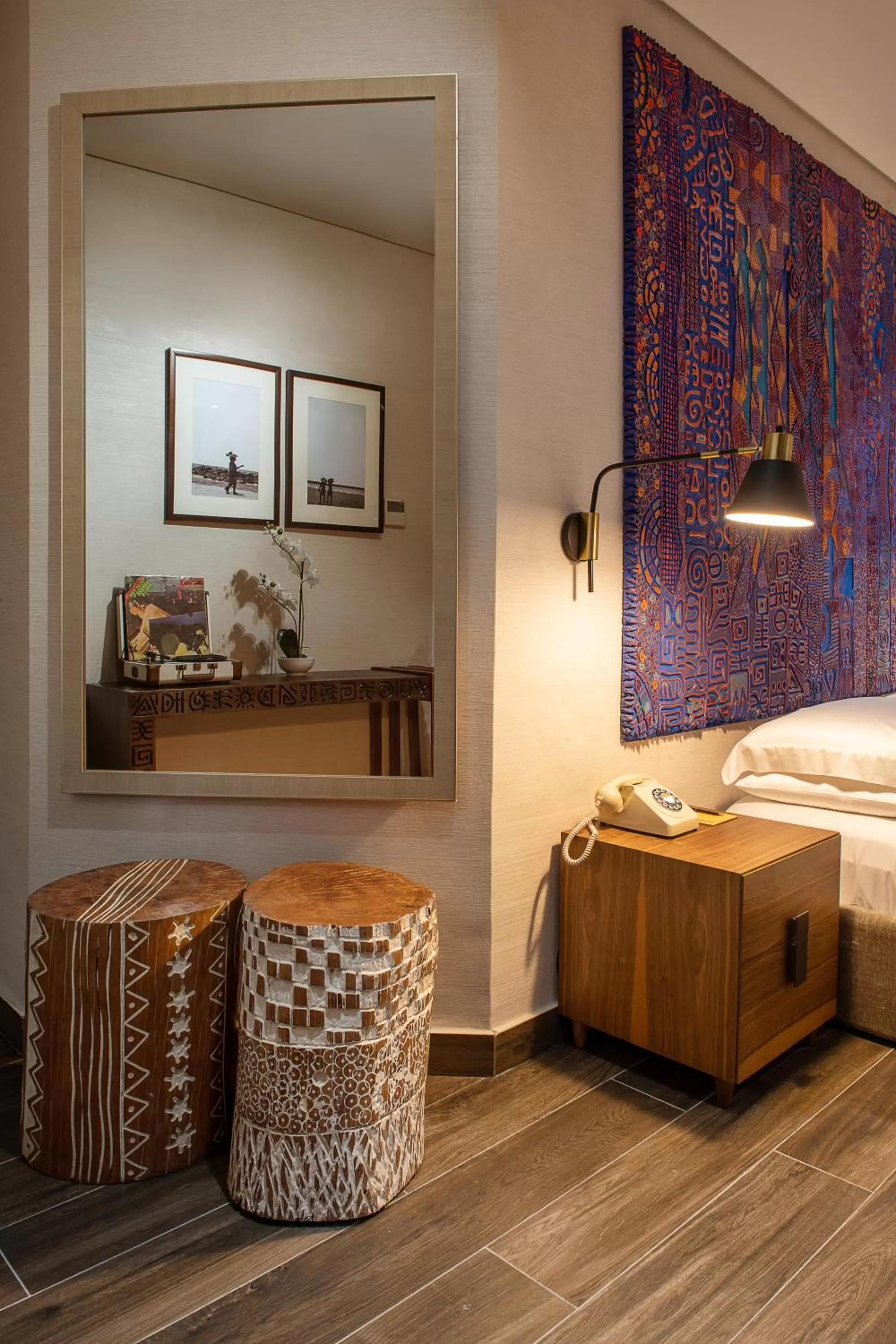 Decorative detail, Bed in The White Orchid Hotel