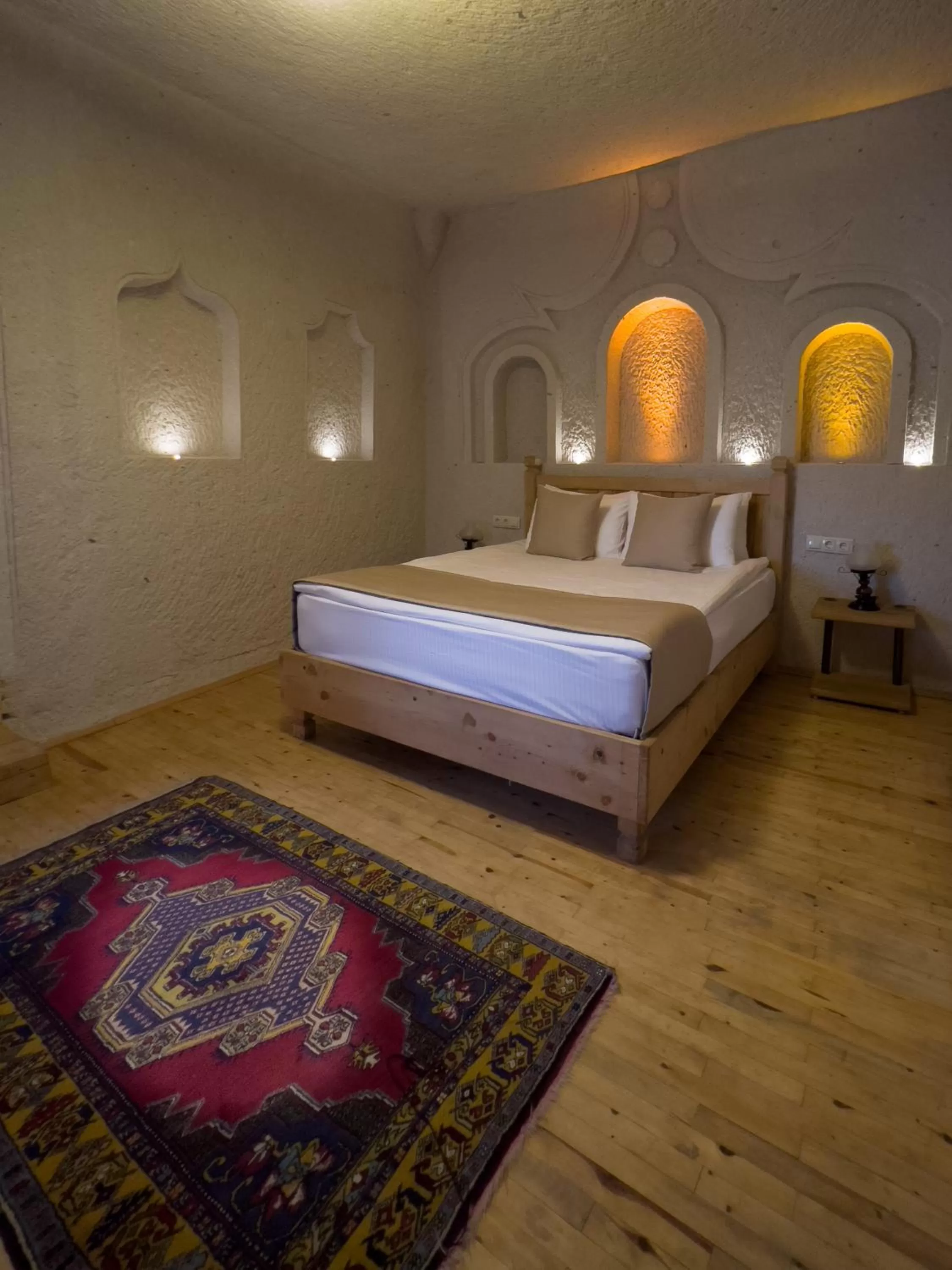 Bedroom, Bed in Local Cave House