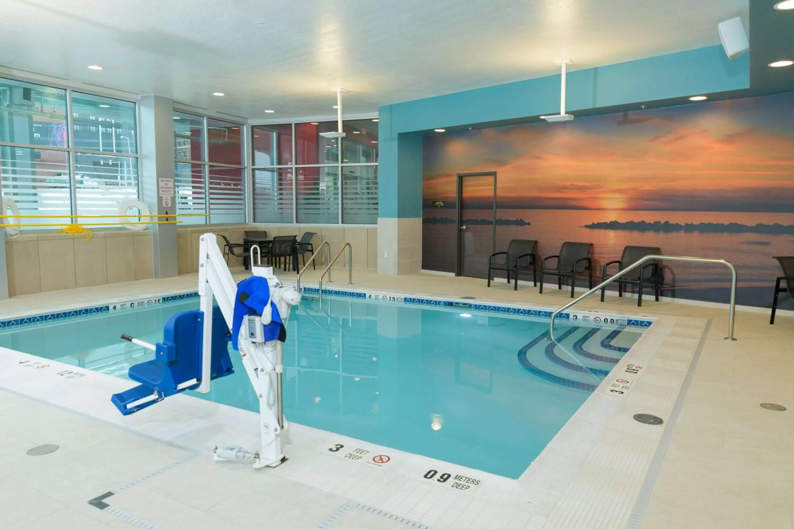 Pool view in Hampton Inn & Suites Erie Bayfront