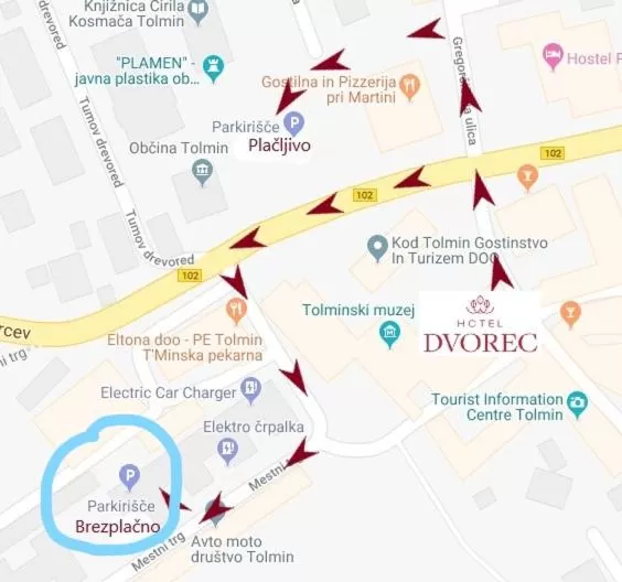 Parking in Hotel Dvorec