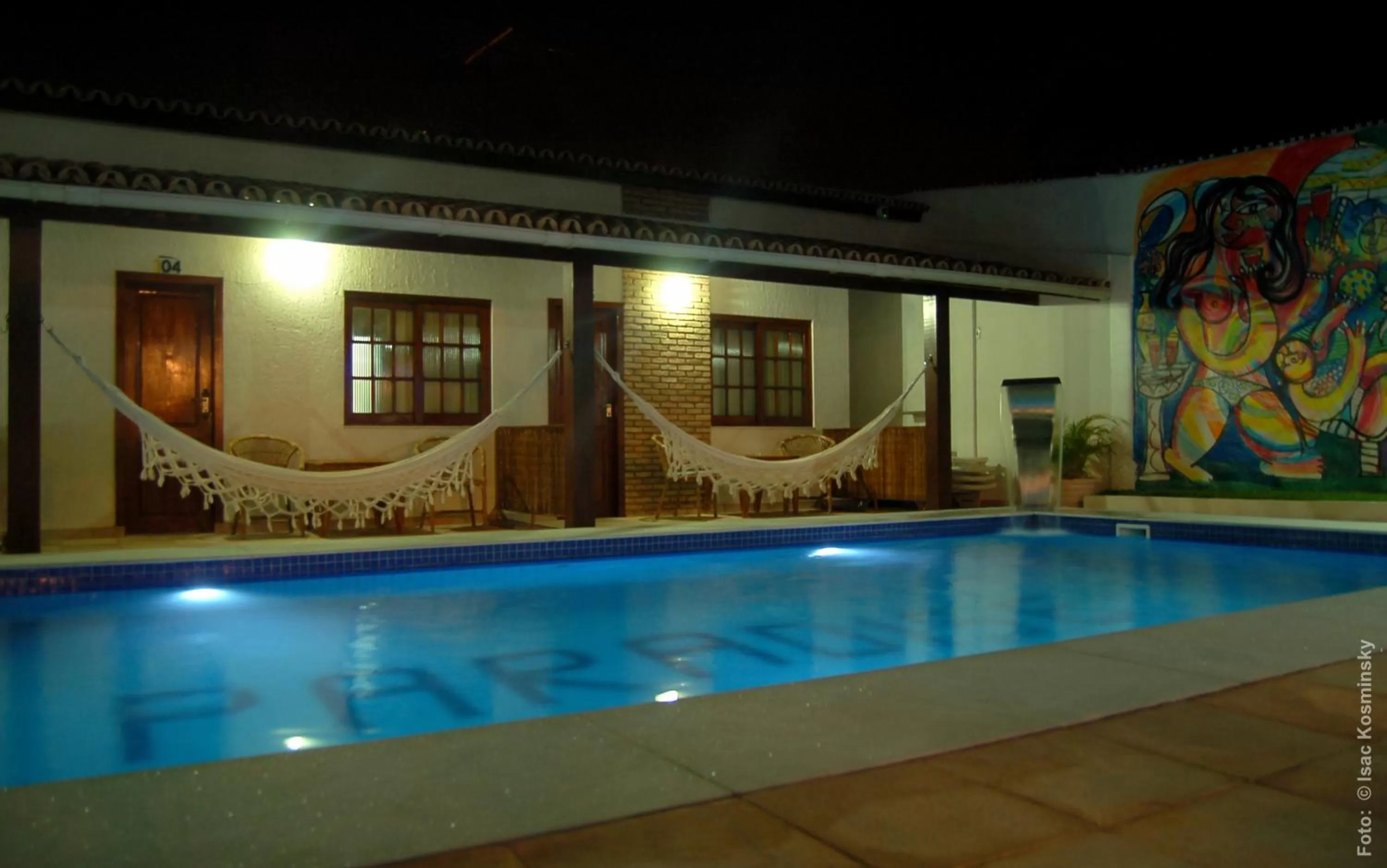 Night, Swimming Pool in Hotel Pousada Salvador Paradise