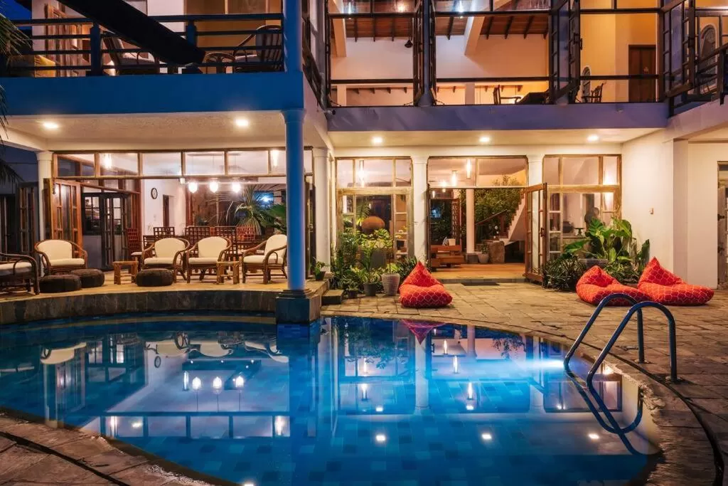 Swimming Pool in Sānti Beach House with pool & beach