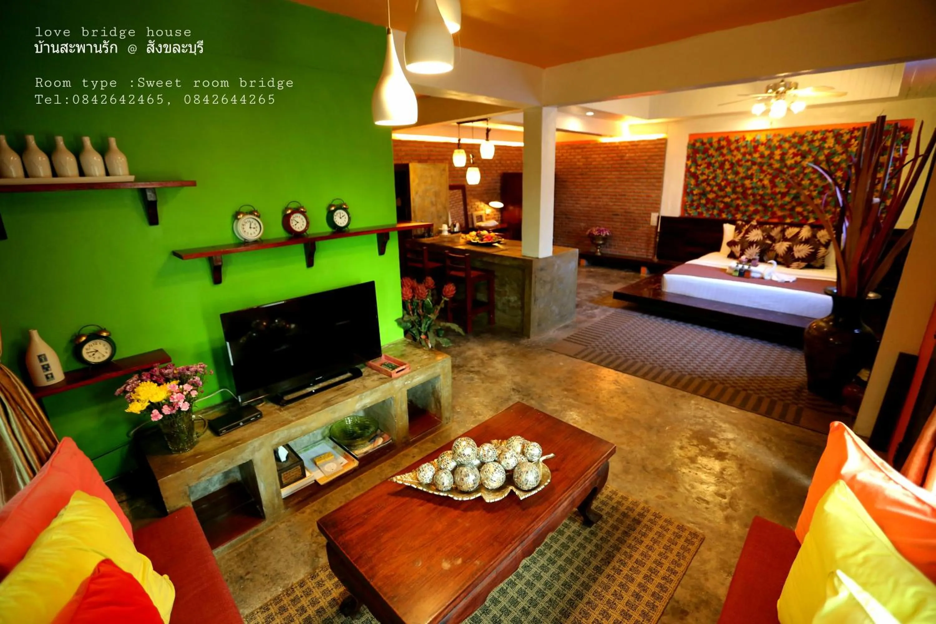 Bed in Love Bridge House บ้านสะพานรัก